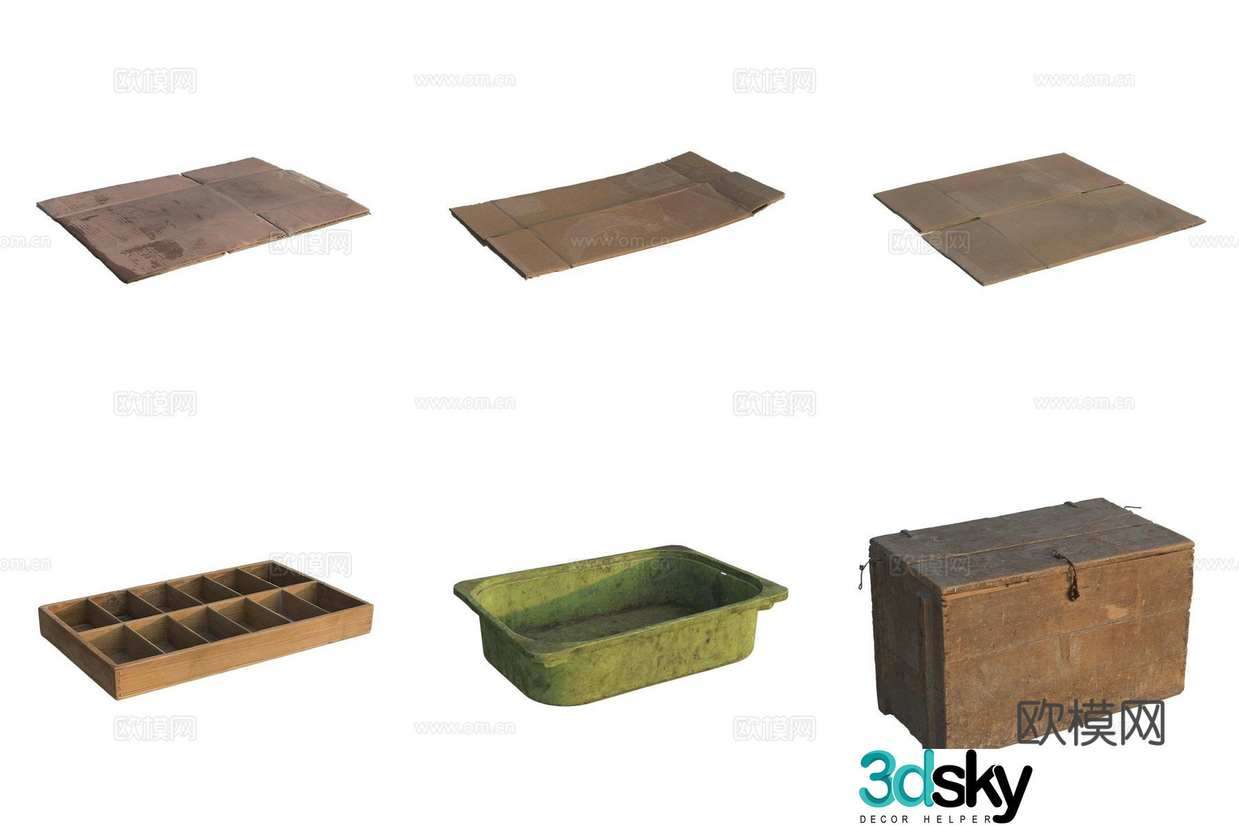 Storage box paper shell wooden box drawer 3d model