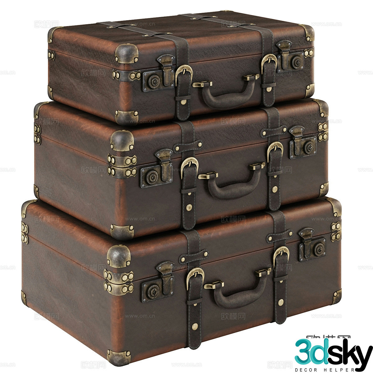Vintage suitcase 3d model