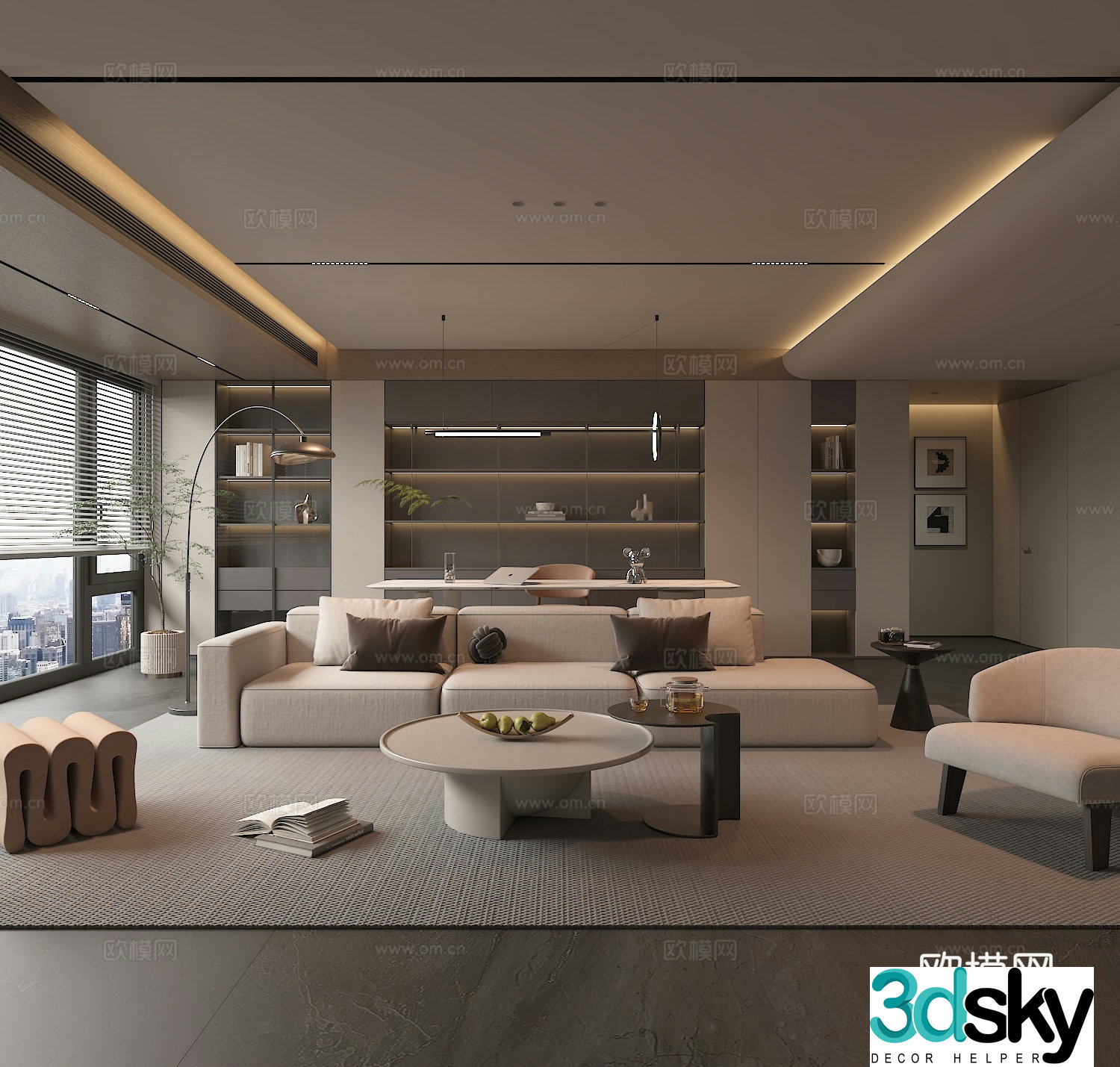 Modern living room 3d model 3d model