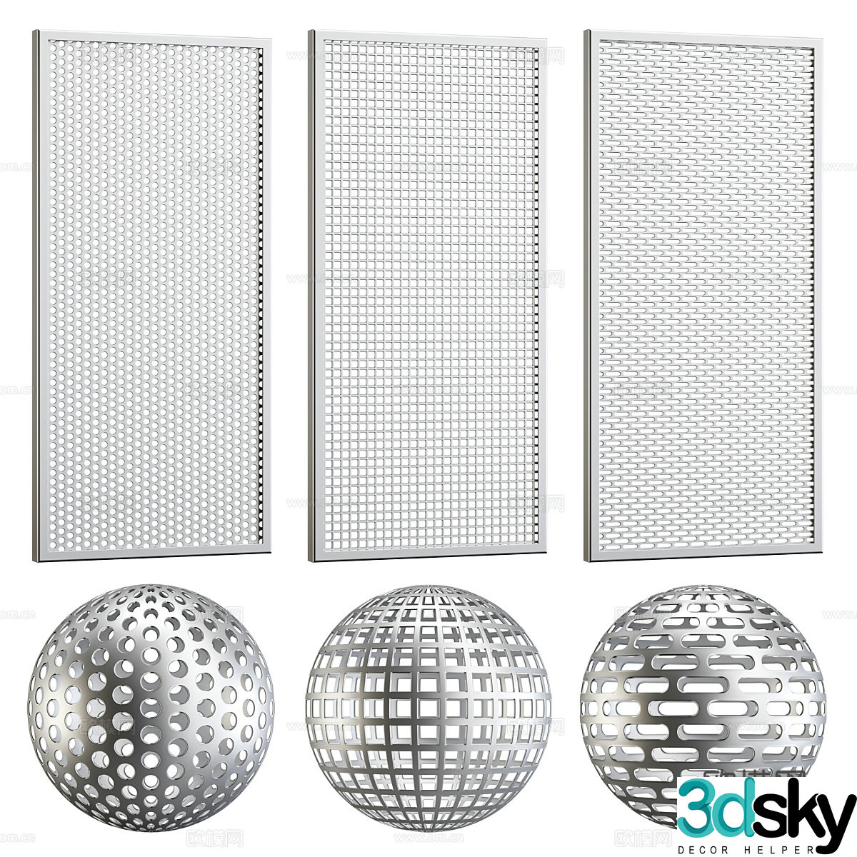 Metal perforated plate 3d model