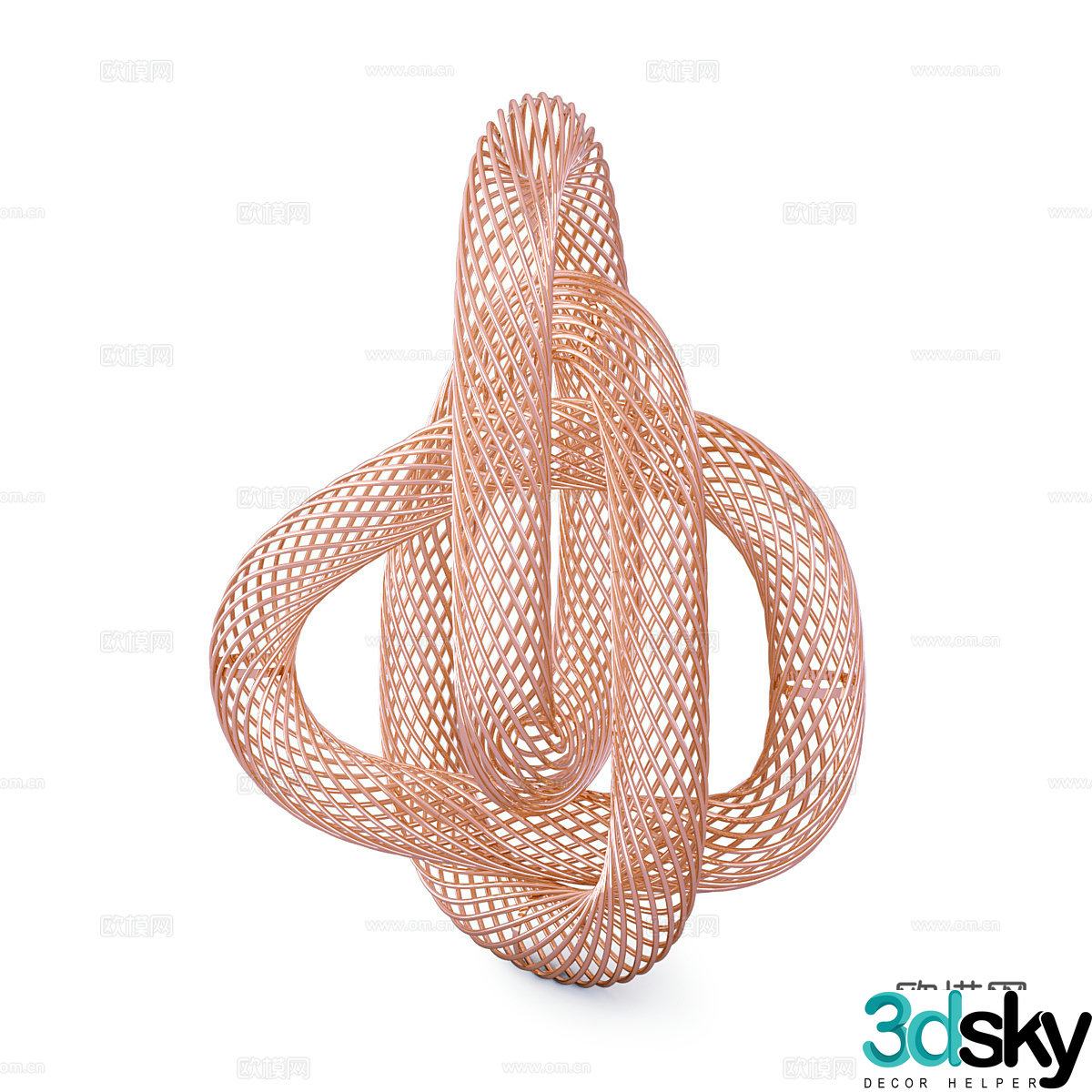 Modern mesh metal sculpture 3d model