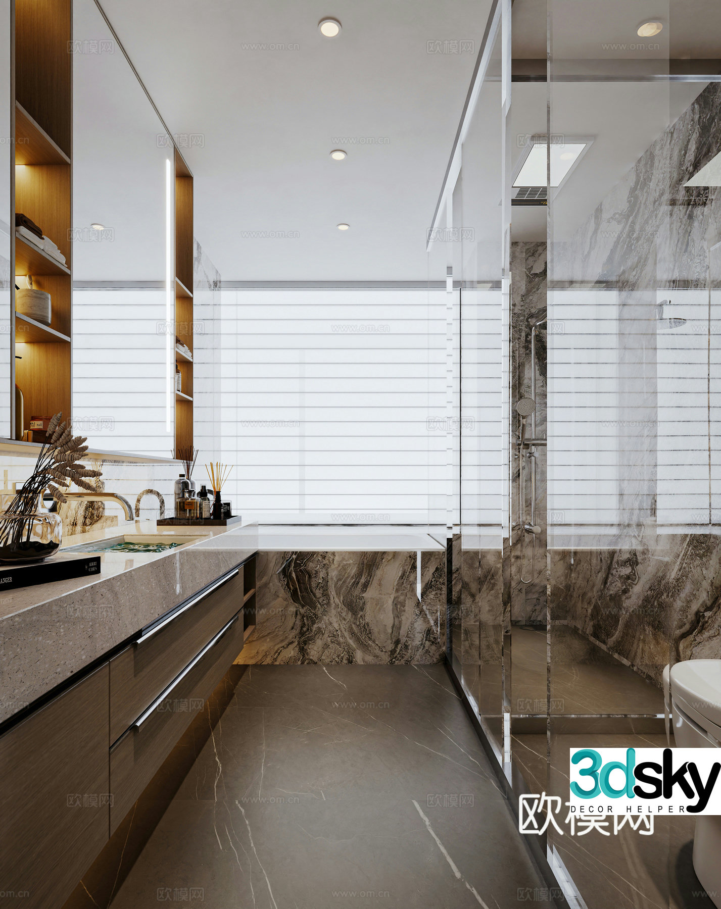 Modern style bathroom 3d model