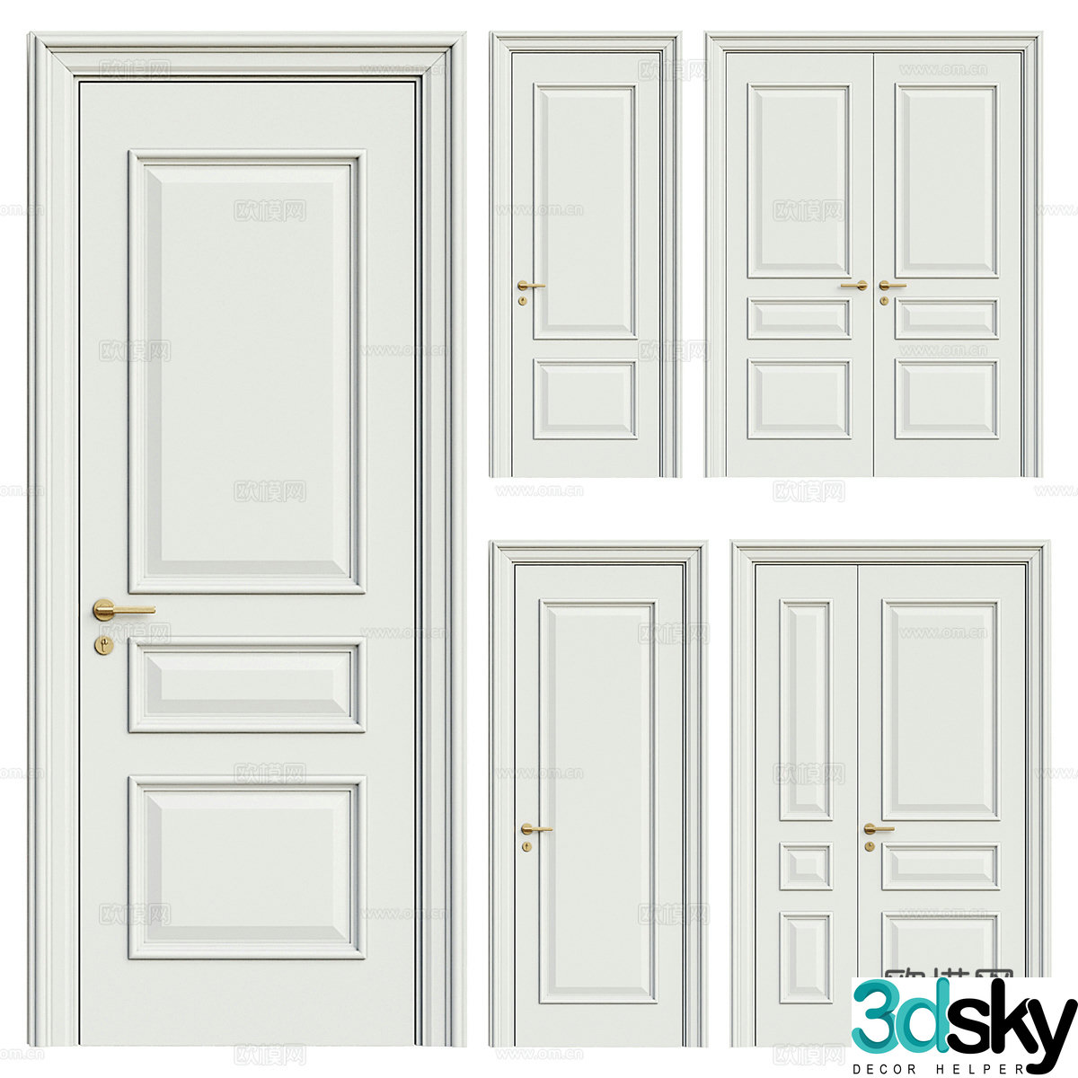 Modern wooden door 3d model