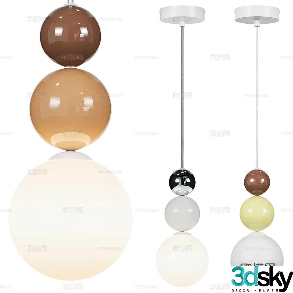 Modern simple chandelier chandelier simple chandelier spherical chandelier light luxury chandelier 3d model
