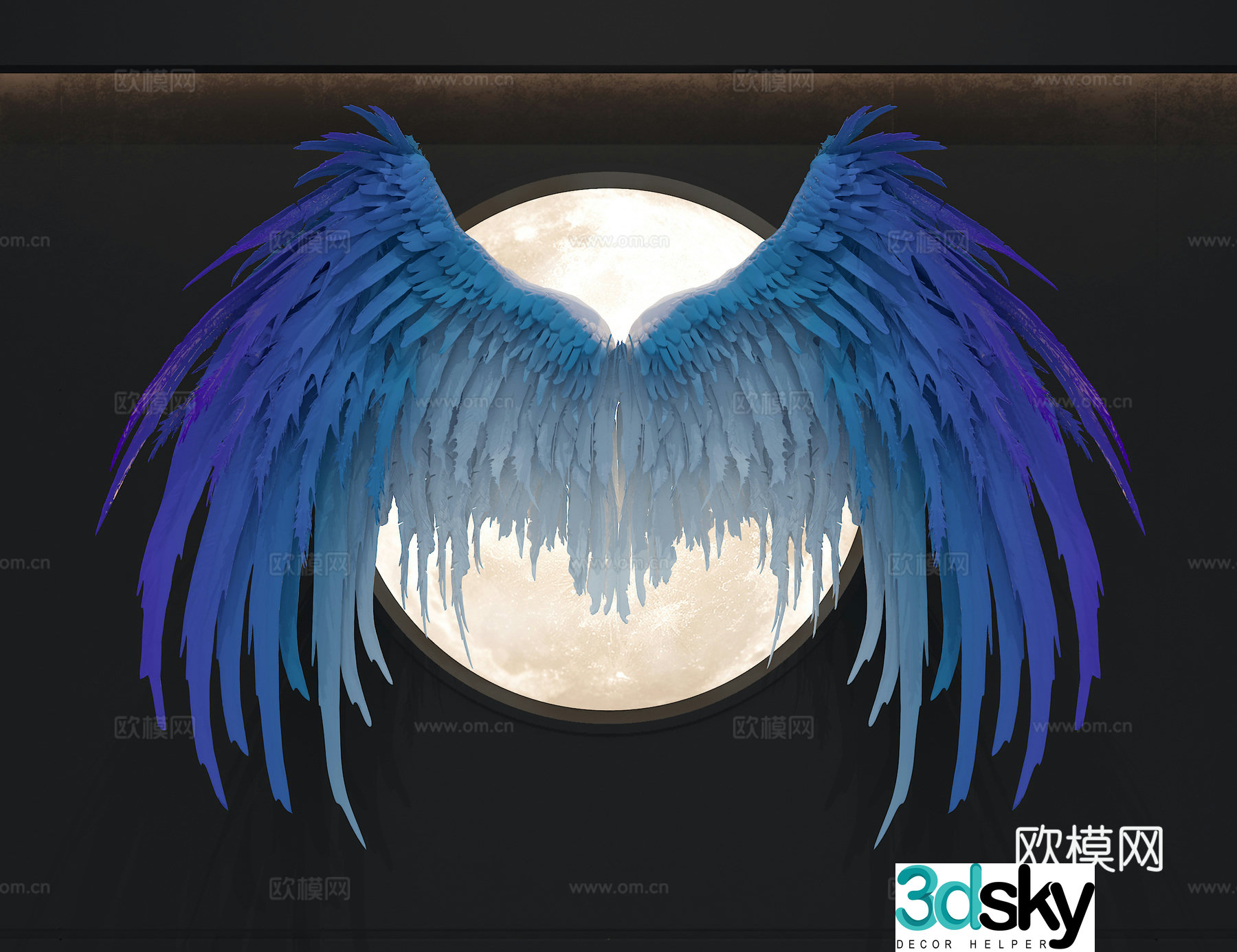 3d model of wing wall decoration
