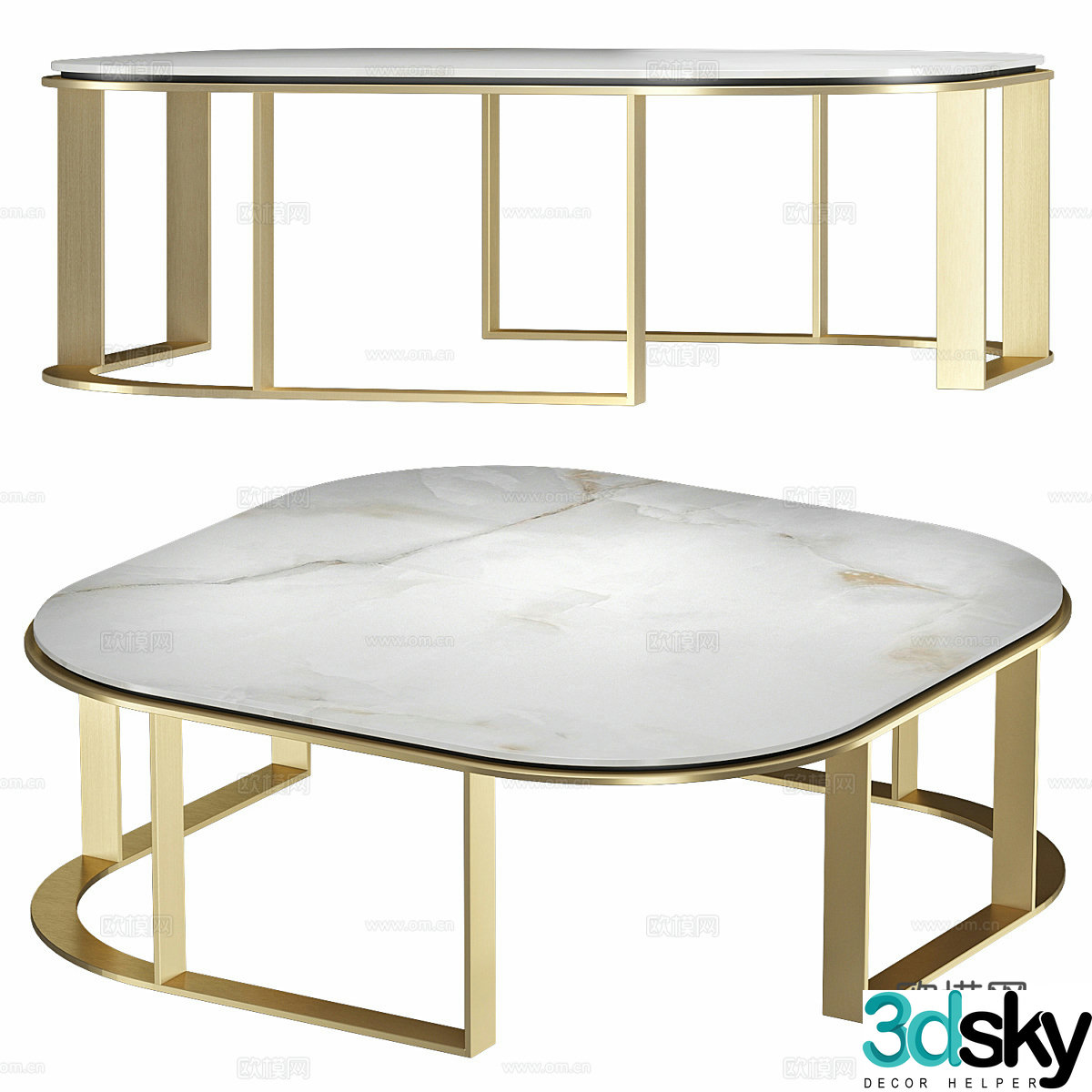 Modern light luxury TARTU small tea table 3D model