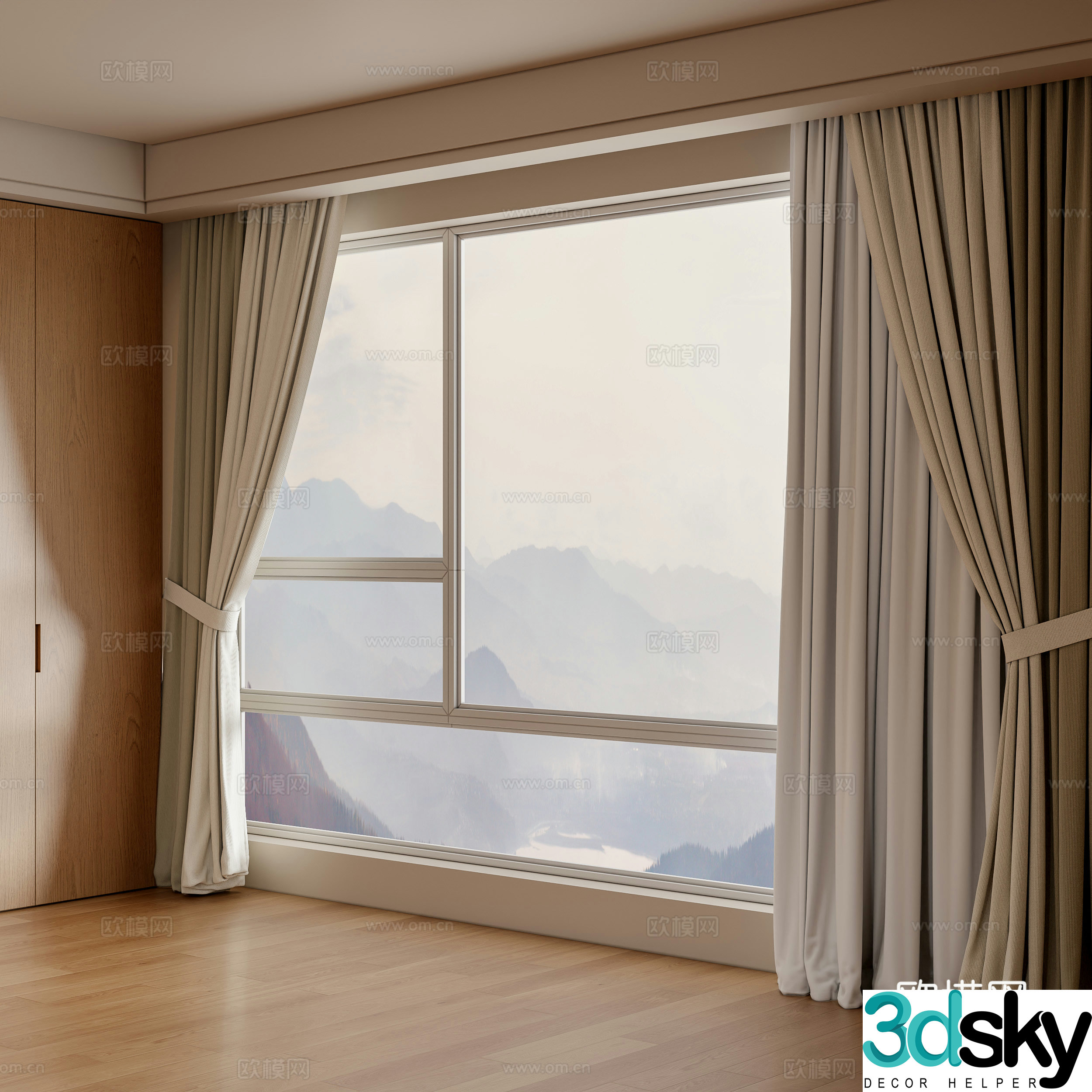 Modern Shangri-La Curtain 3D Model