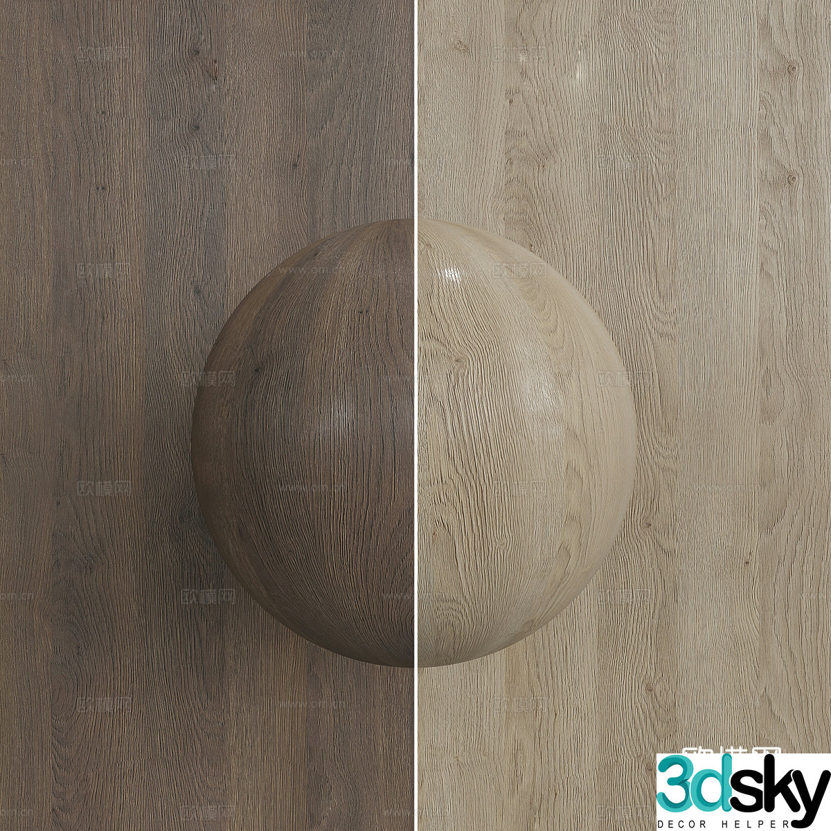 Ceiling and floor Wood grain wall panel 3d model