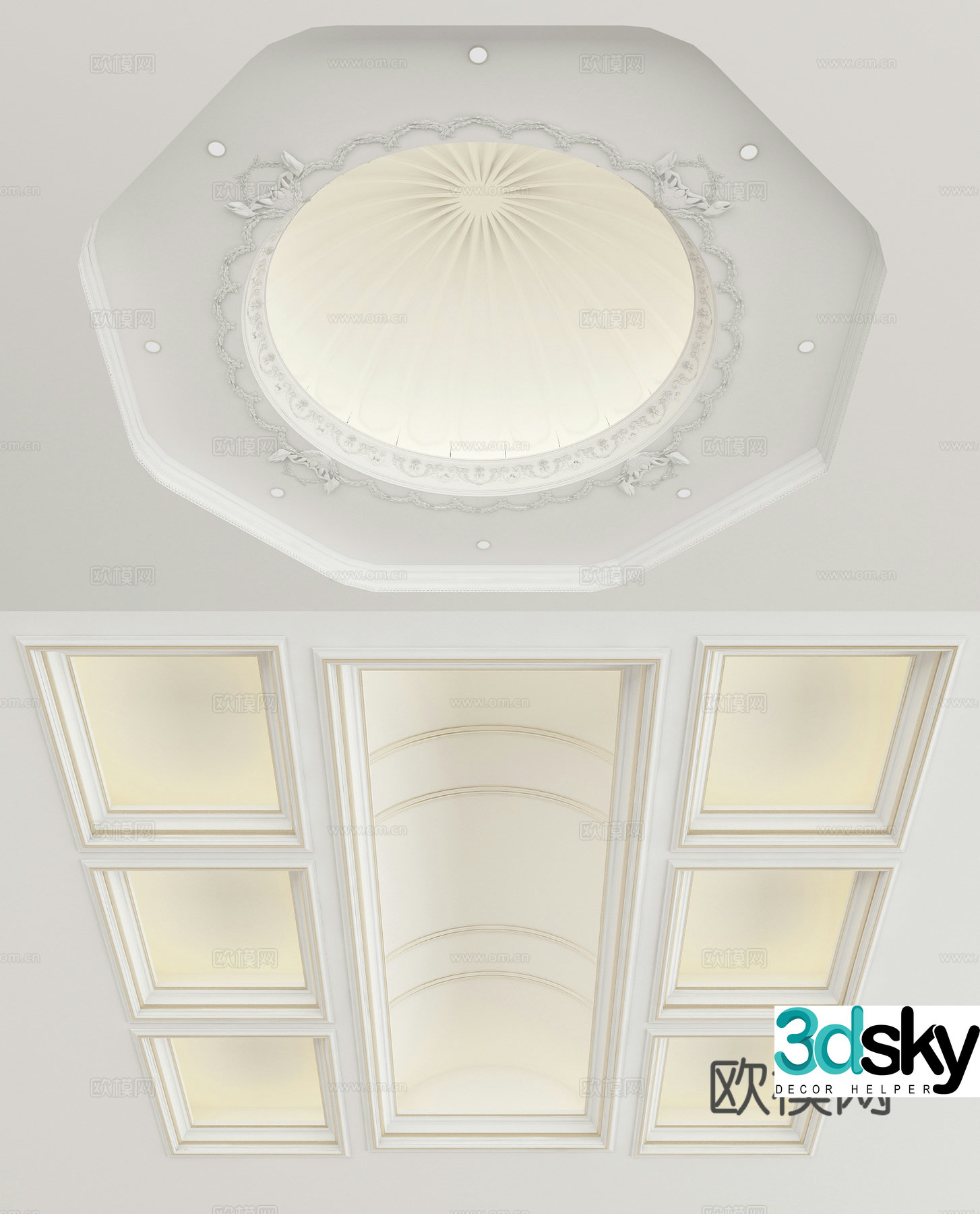 European style ceiling 3D model