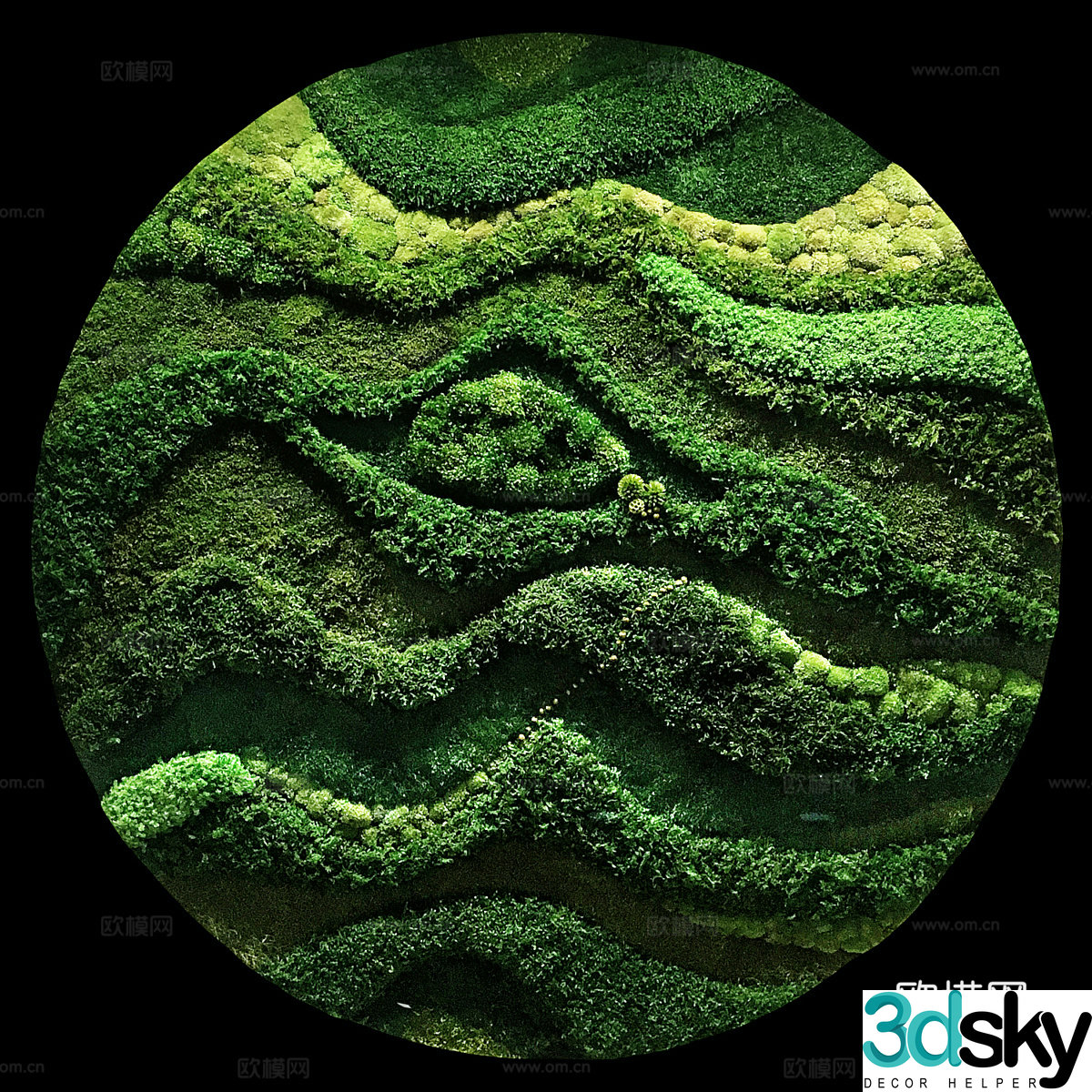 Moss round wall decoration 3d model