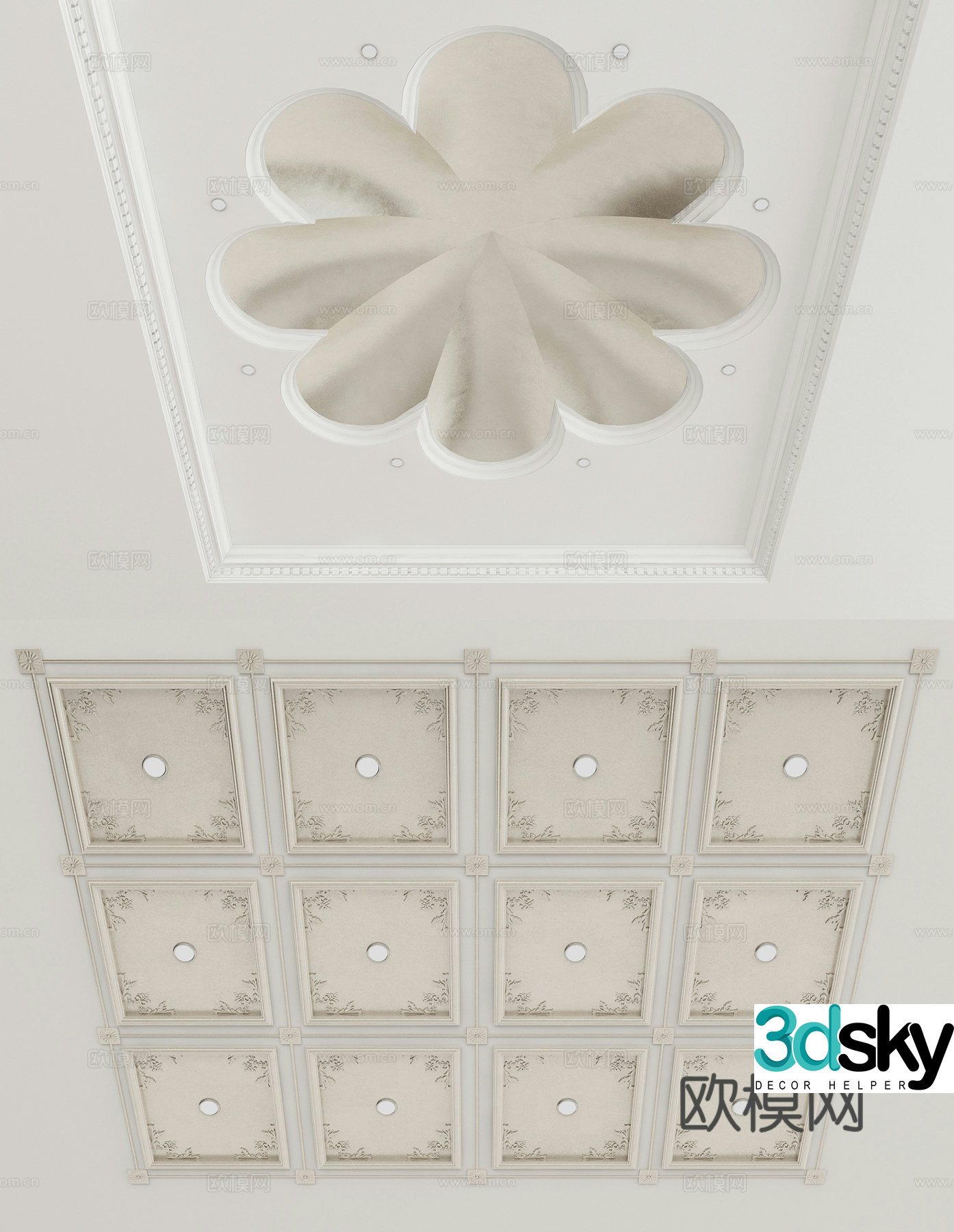 French ceiling 3d model