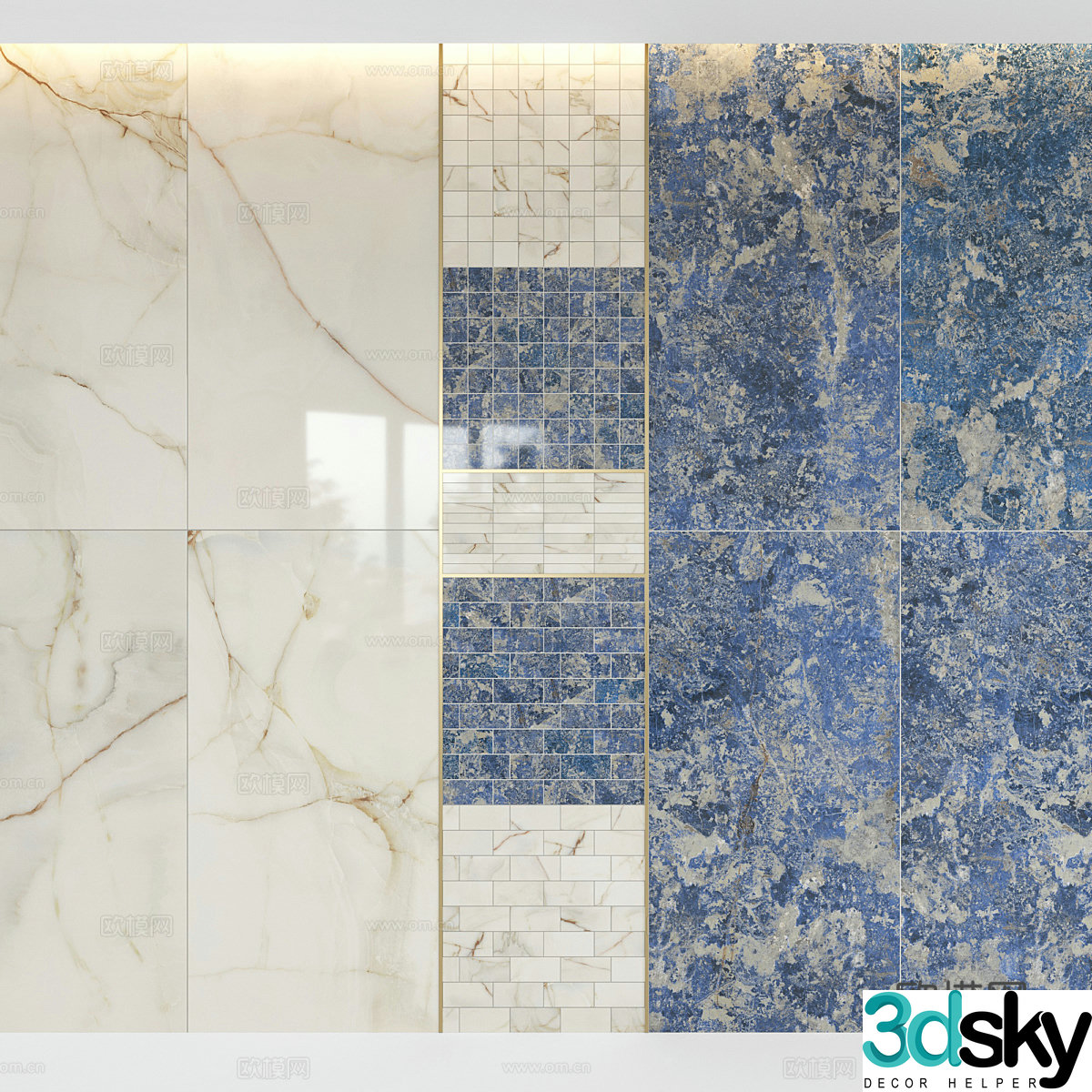Marble tiles rock slabs 3d model