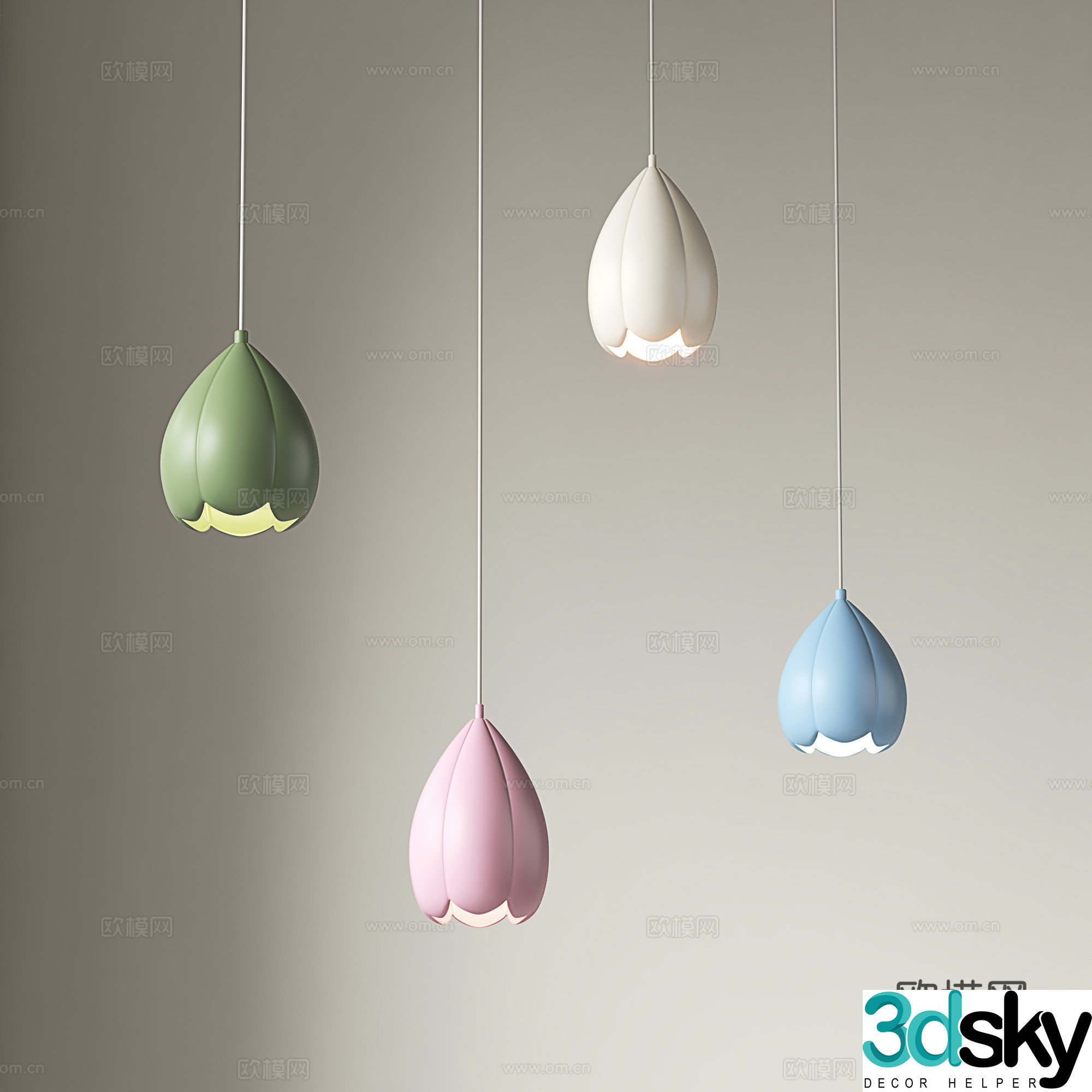 French chandeliers creamy chandeliers restaurant chandeliers girl’s room bud chandeliers children’s room bedside hang 3D model