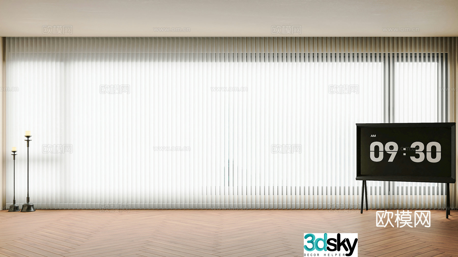 Modern dream curtain Venetian blinds blinds Shangri-La curtains Mobile TV Stand TV 3D model