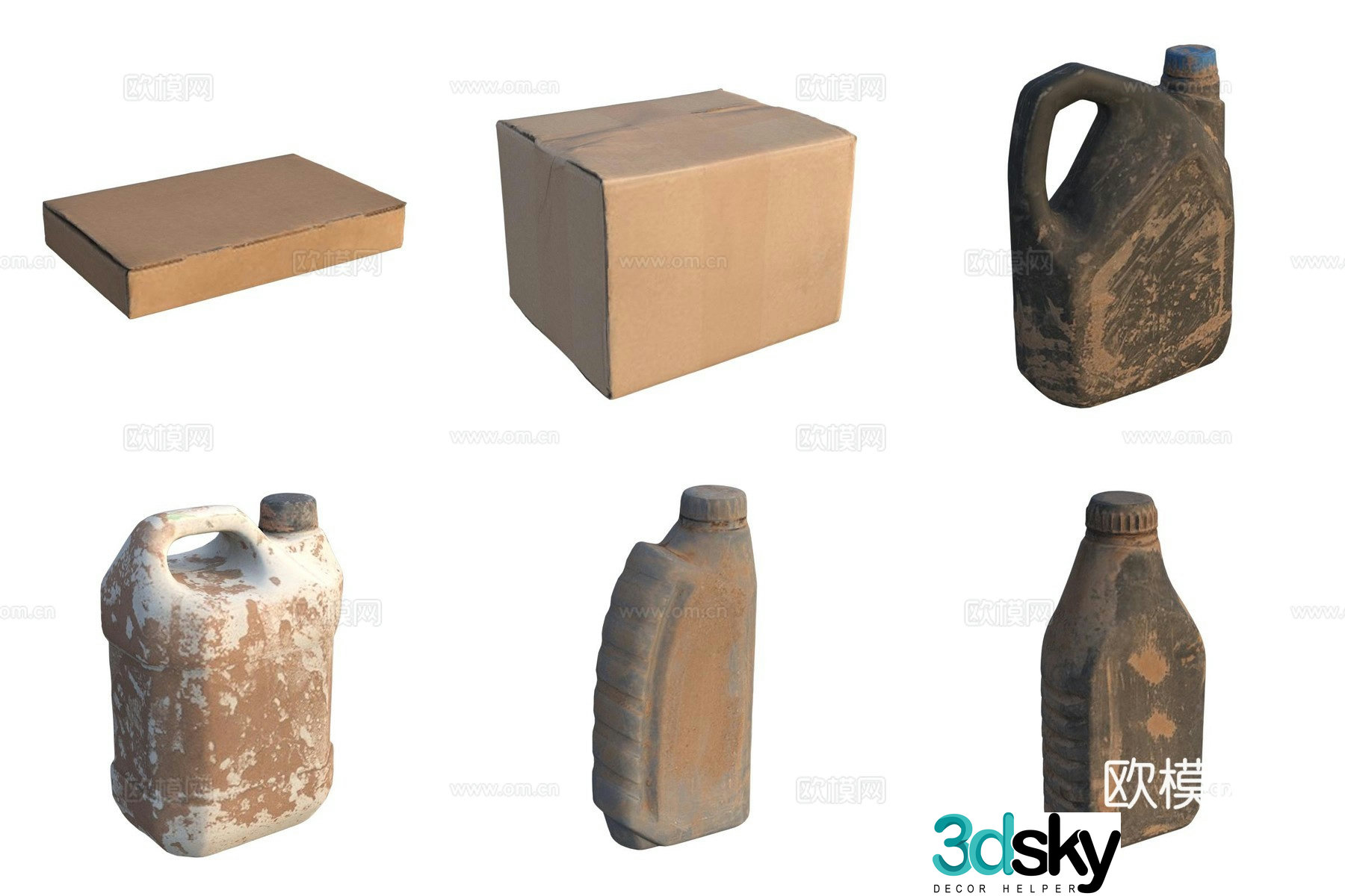 Storage carton carton plastic bucket 3d model
