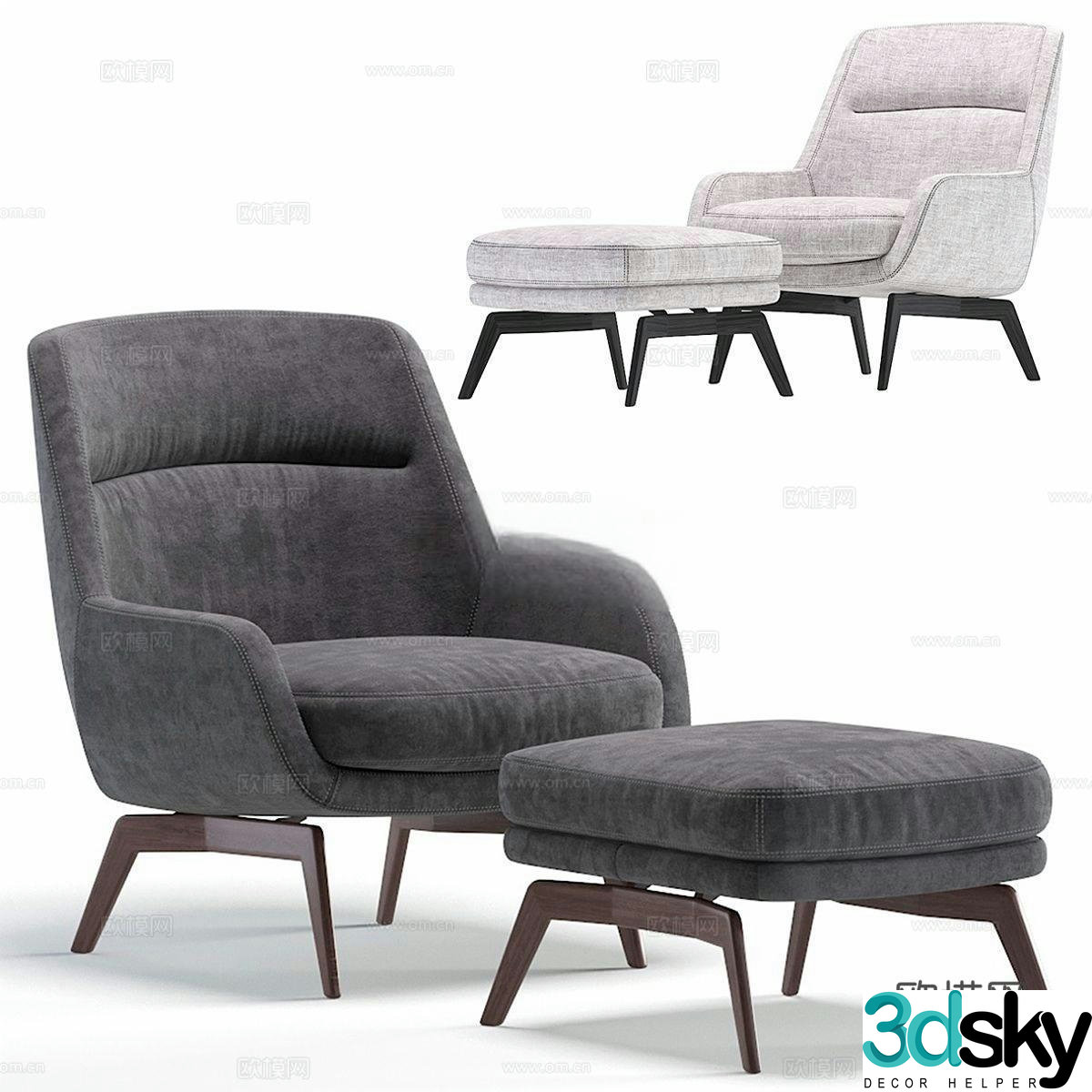 Modern casual sofa 3d model