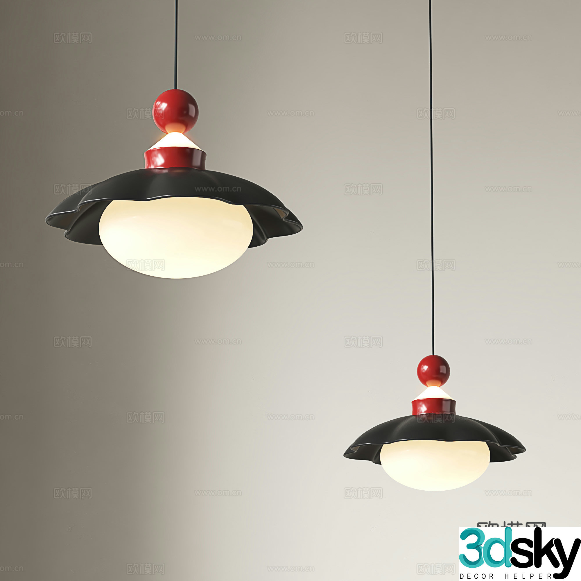 American Chandelier Retro Chandelier Bedside Chandelier Small Chandelier 3D Model