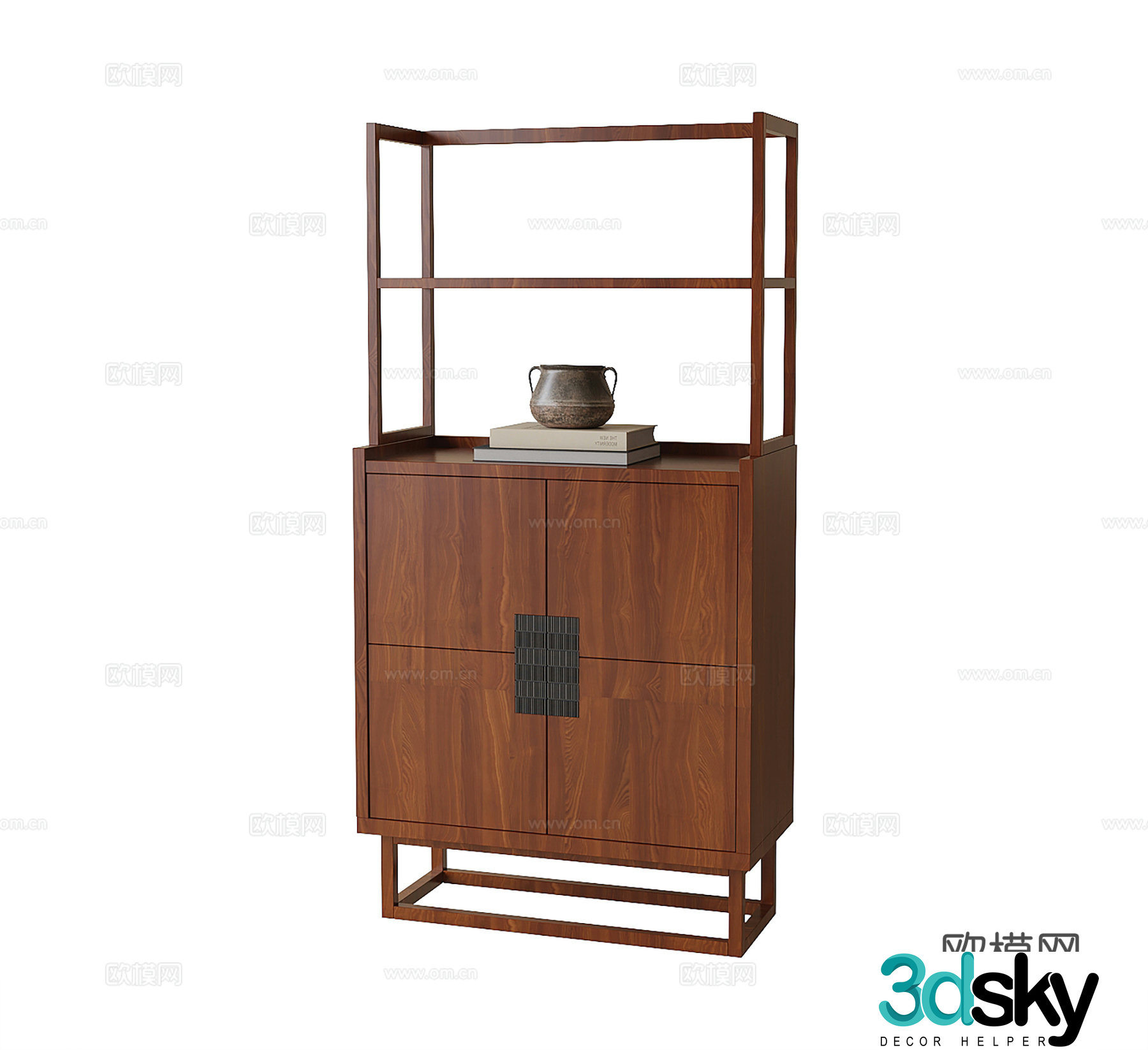 New Chinese style decorative cabinet decorative rack side cabinet 3D model