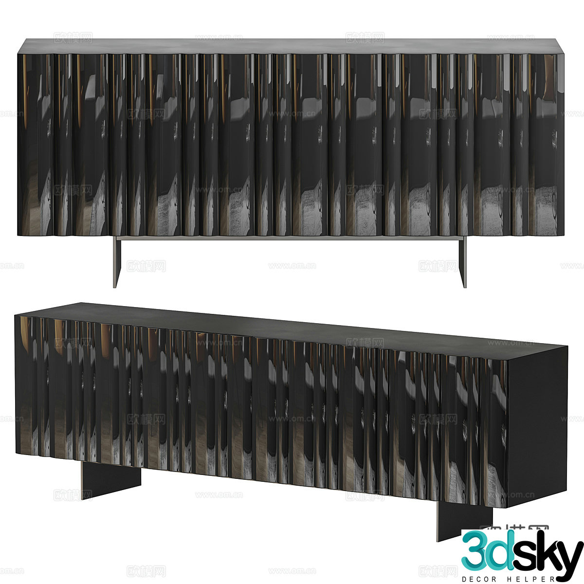 Modern Italian TV Cabinet 3D Model