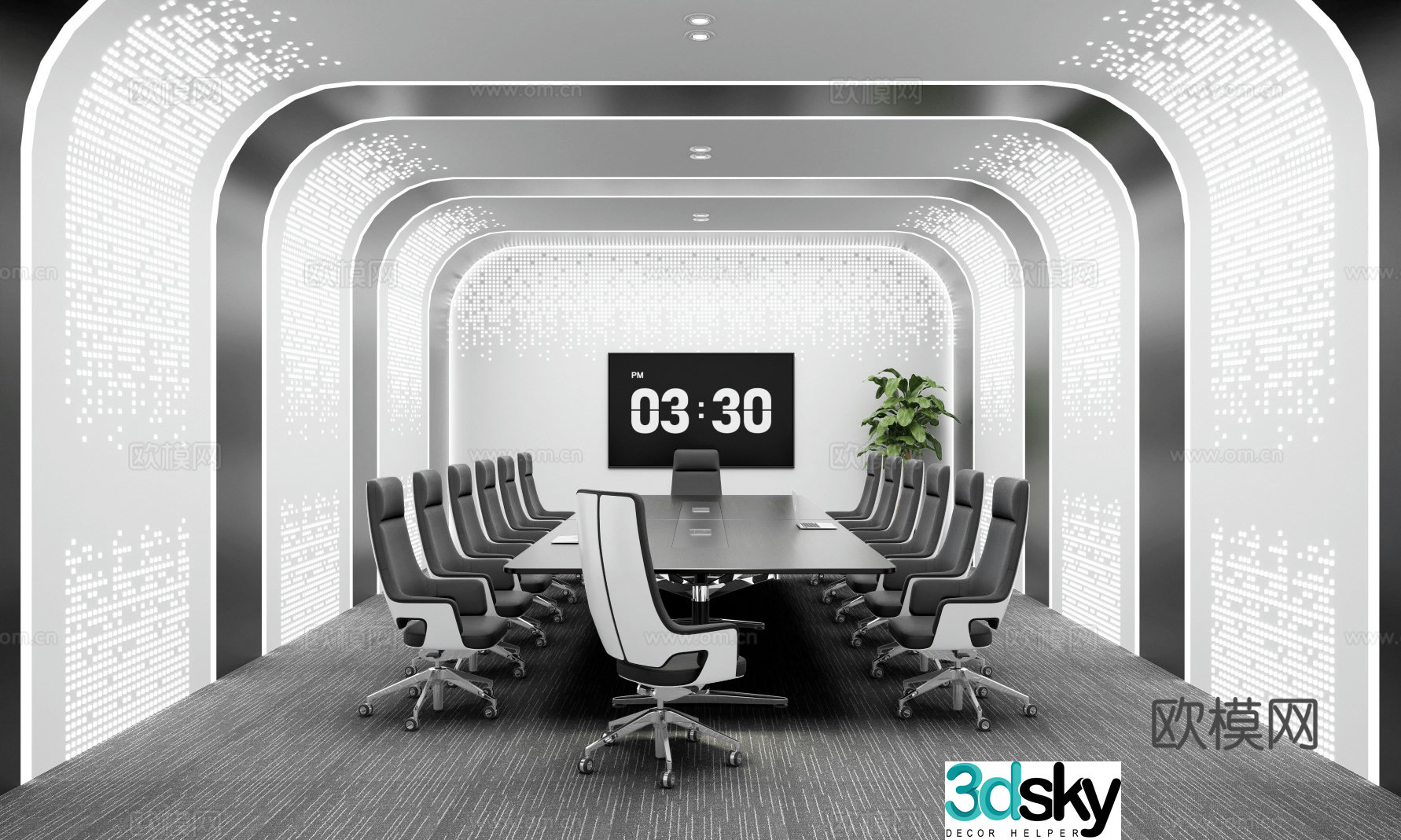 Modern conference room negotiation room learning discussion room multifunctional conference room 3D model