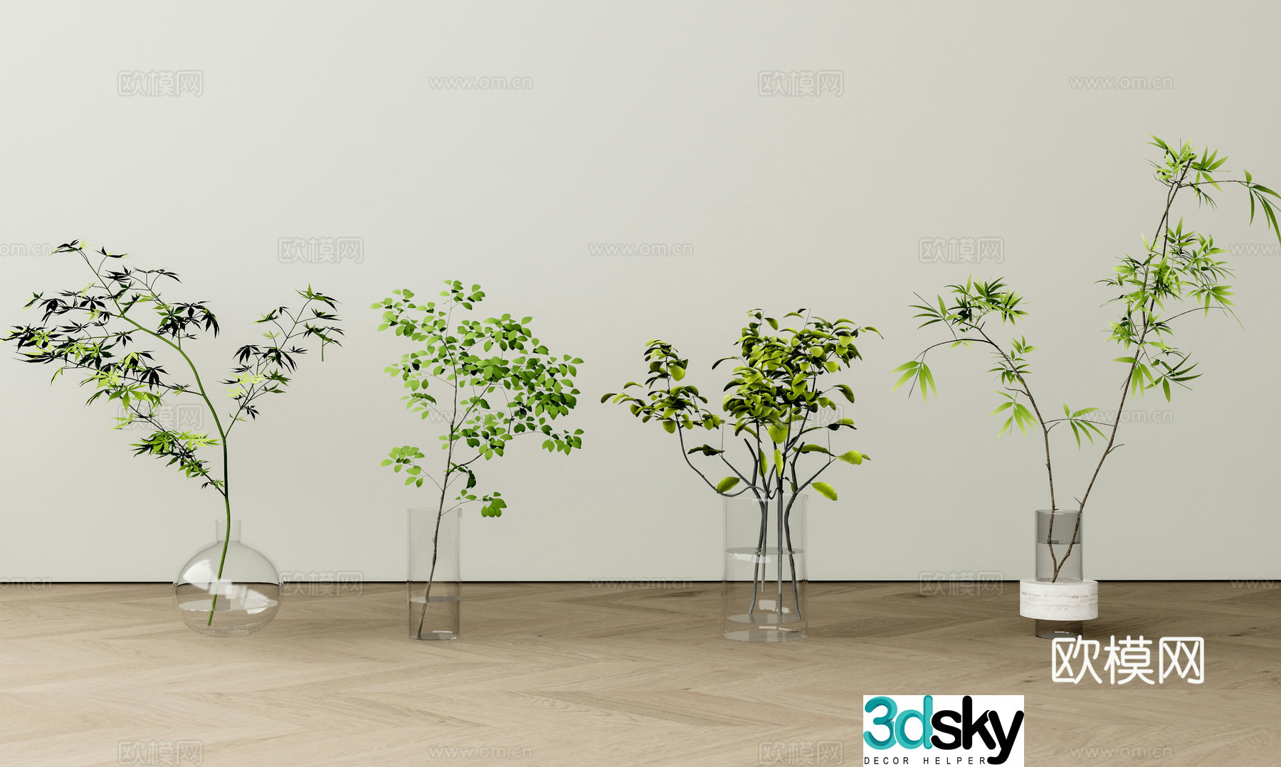 Modern floral vase 3d model