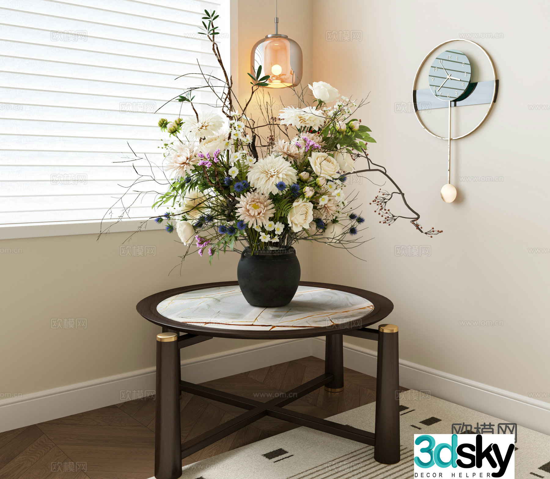 Modern vase Flower Flower Art Book Ornament Ornament Vase Ornament Modern vase Flower Art 3D Model