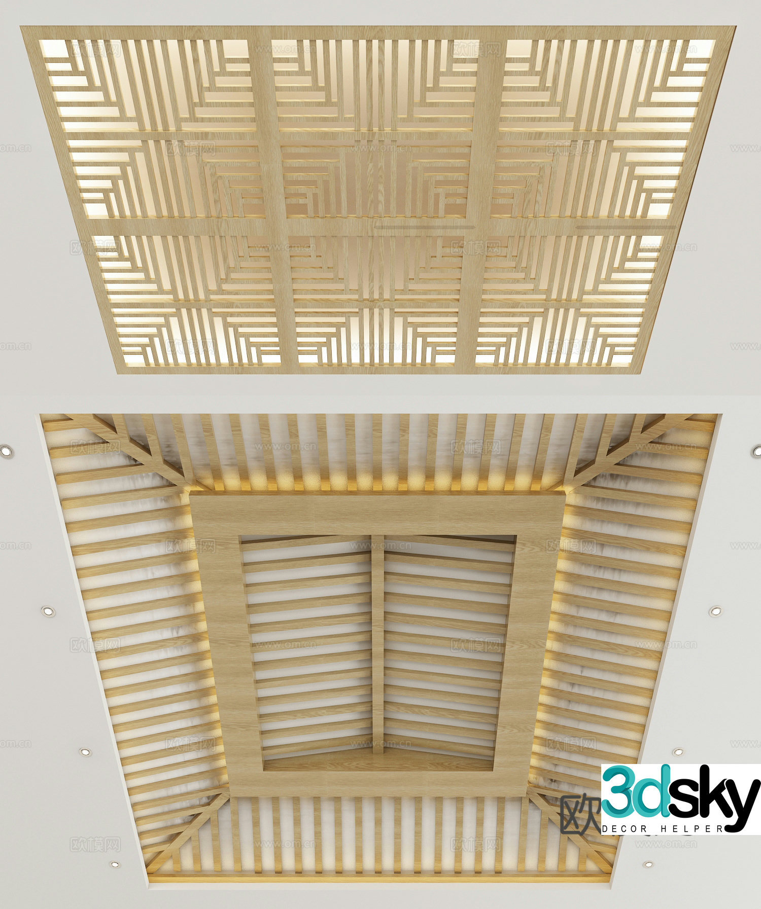 New Chinese style ceiling 3D model