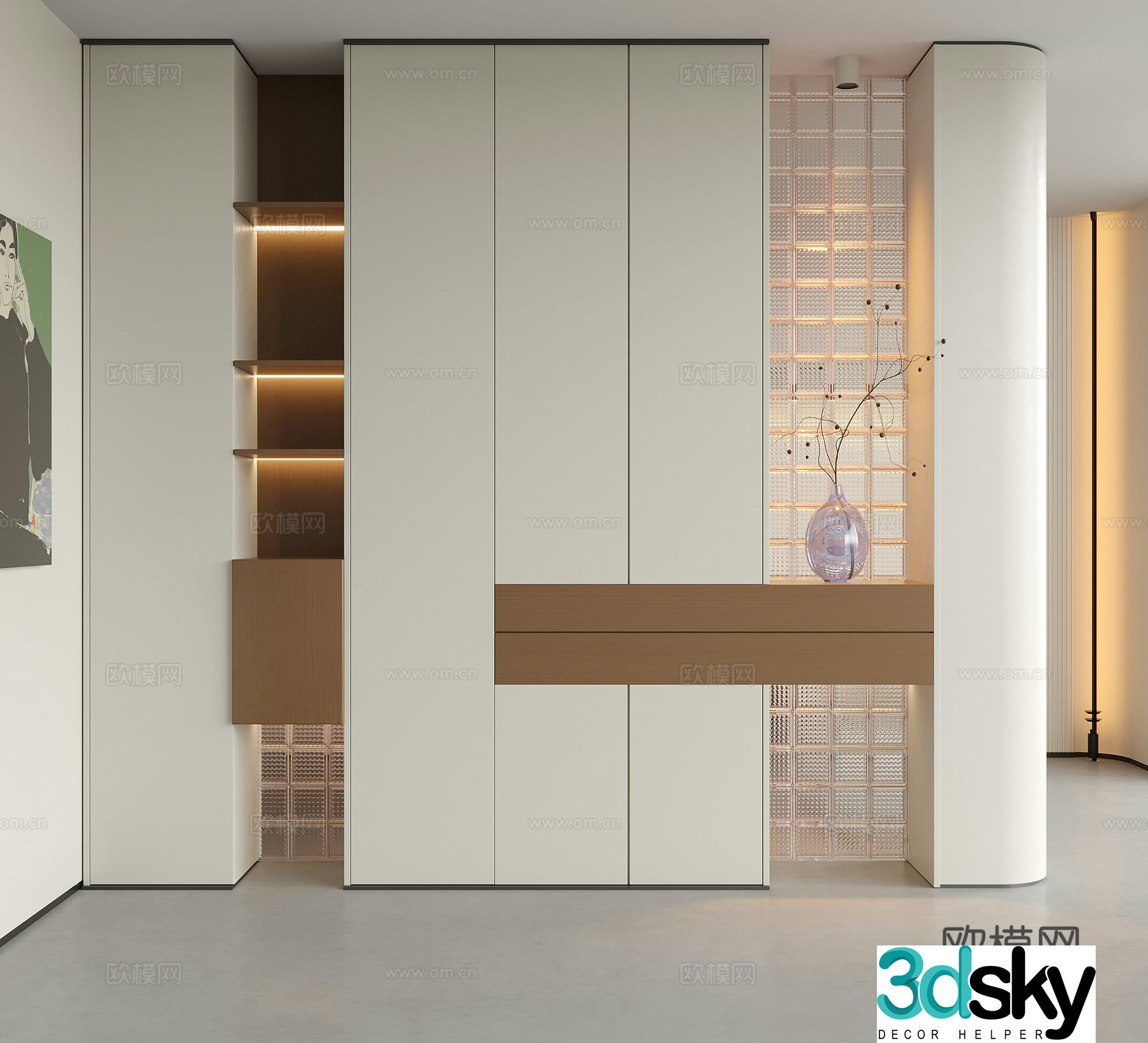 Modern decorative entrance hall entrance hall cabinet entrance hall 3D model