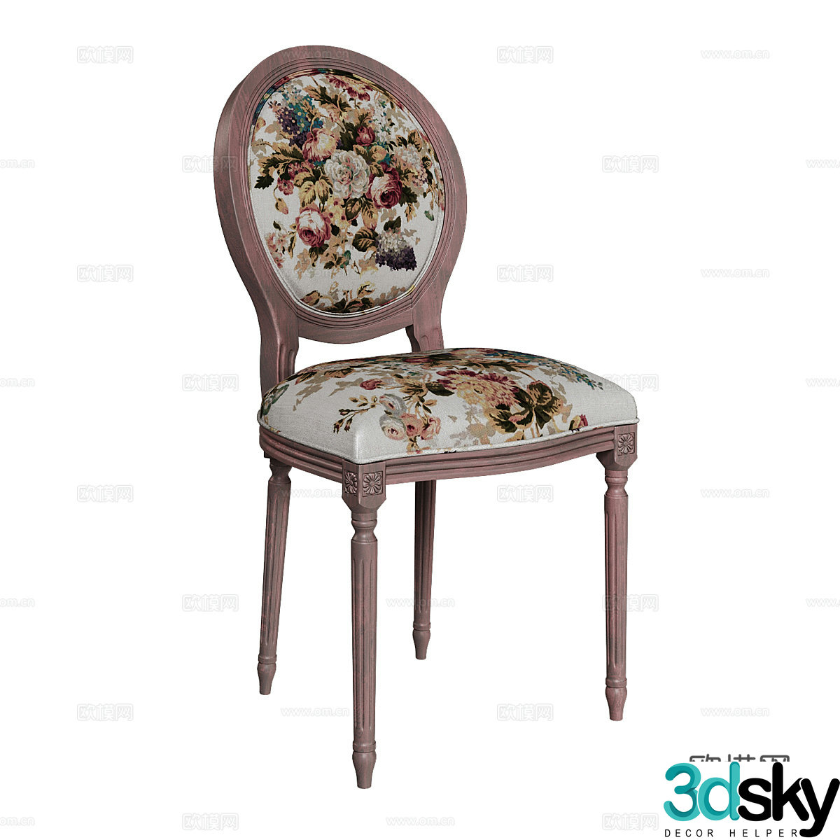American simple chair single chair dining chair stool 3d model
