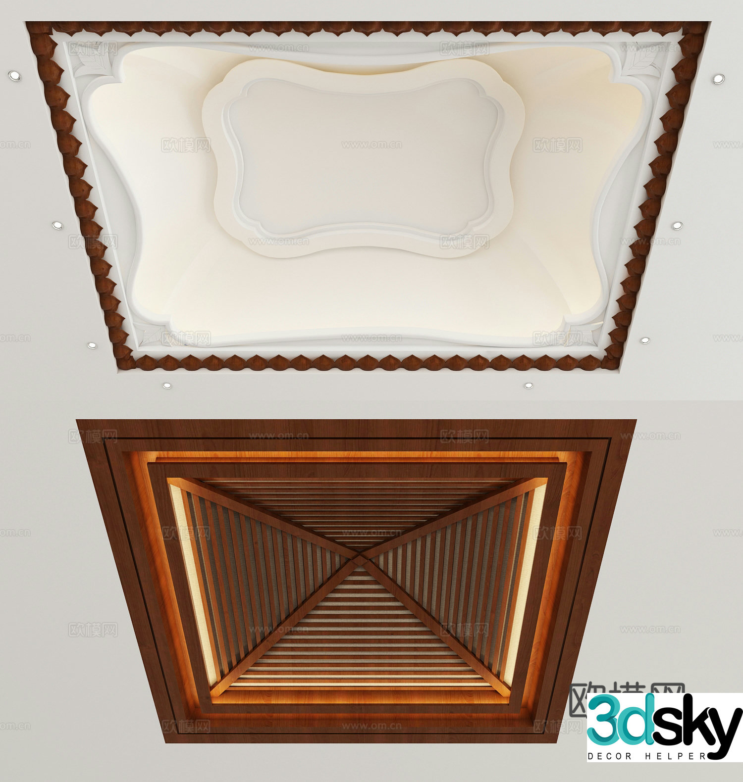New Chinese style ceiling 3D model