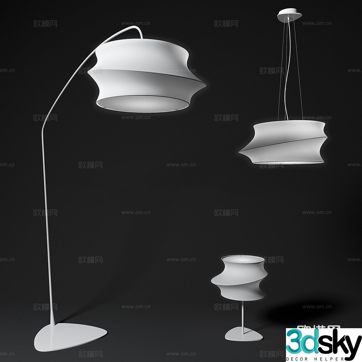 Floor lamp chandelier table lamp 3d model
