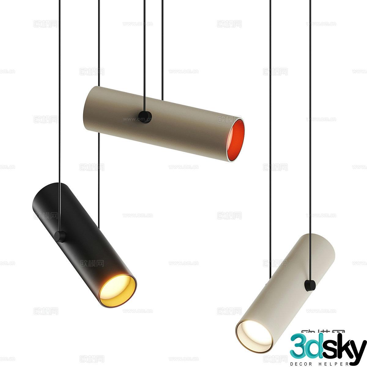 Modern Italian minimalist Vibia Circus Solo chandelier 3d model