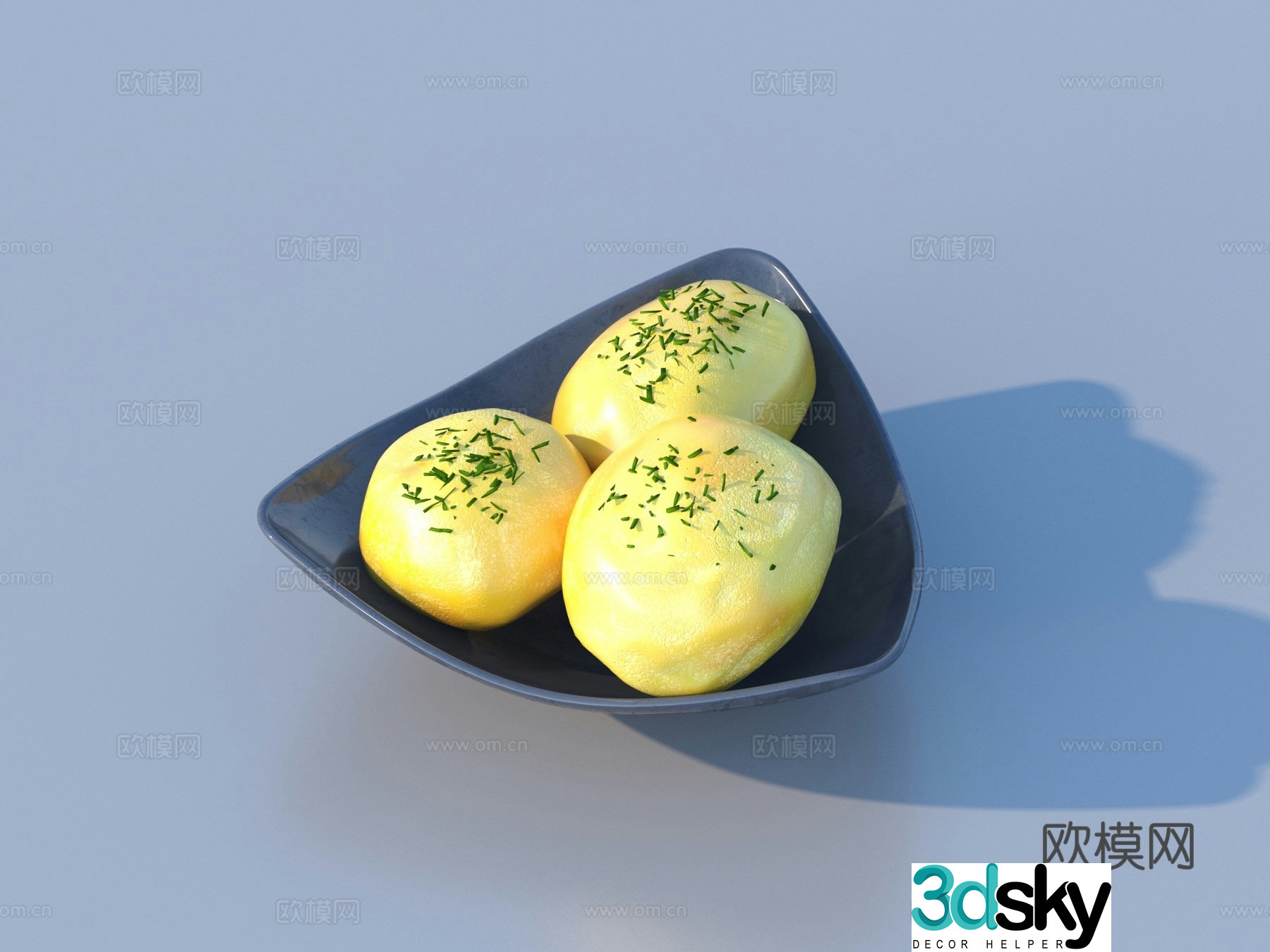 Bread Dessert Cookies Flat Pie Food Food 3d Model