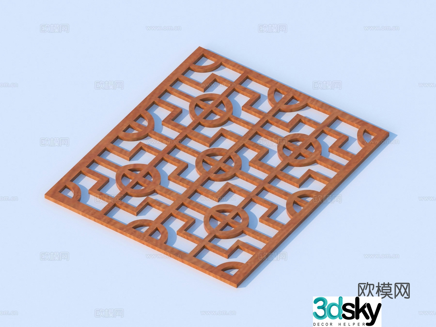 Carved window Grating window Hollow window Relief Wood carving 3D model