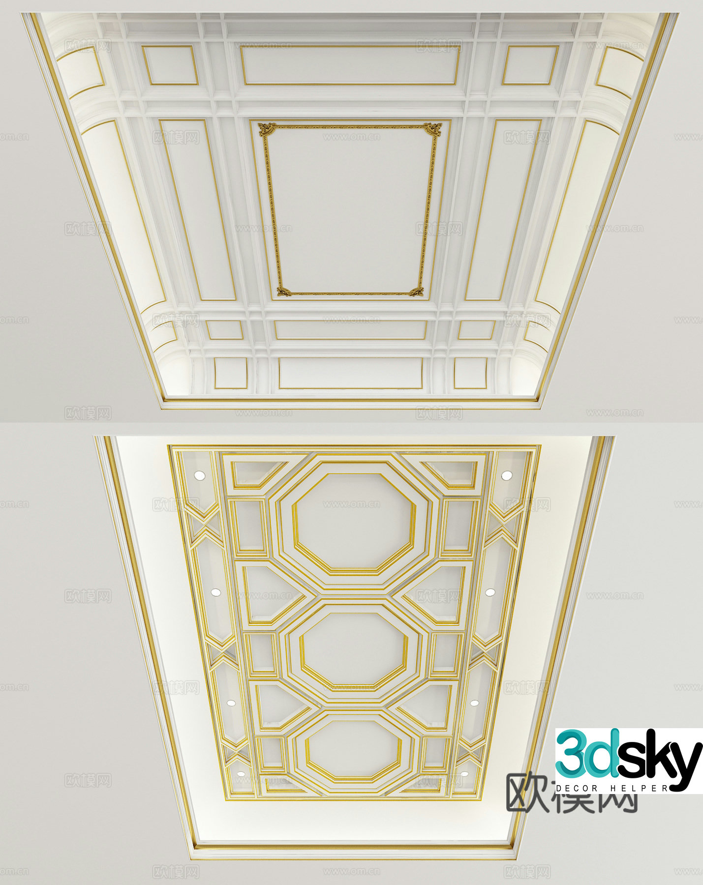 French ceiling 3d model