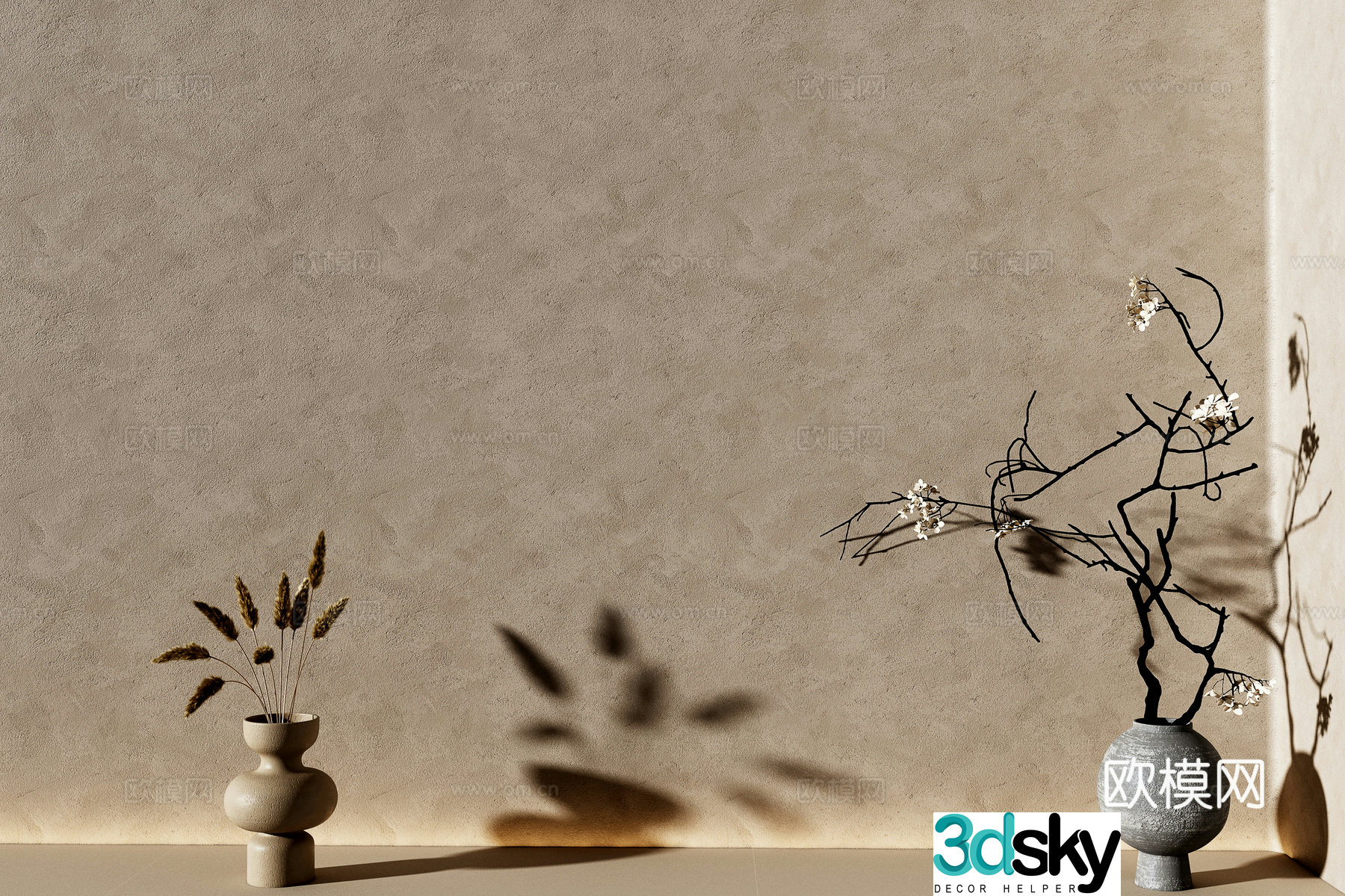 Modern medieval paint Art paint Cement paint Texture paint Dried flower art 3D model