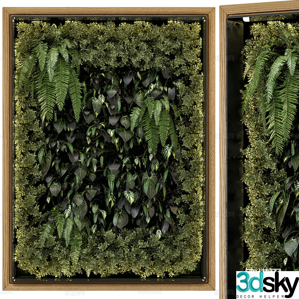 Green plant wall 3d model
