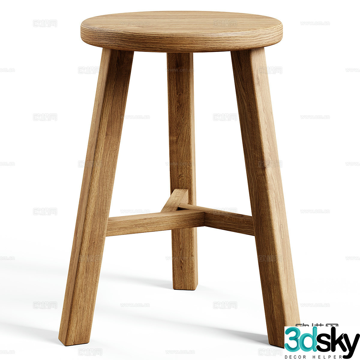 Zara Home – Wooden Stool 3D Model