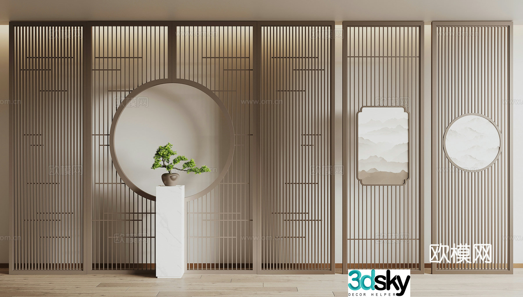 New Chinese partition 3D model