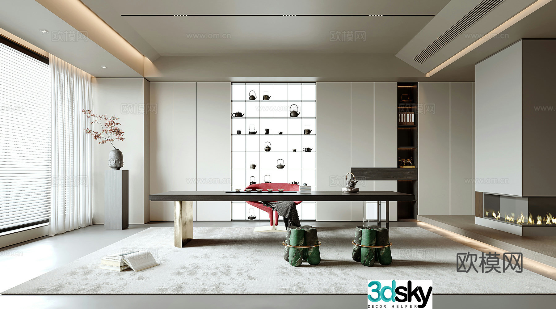 New Chinese tea room 3D model