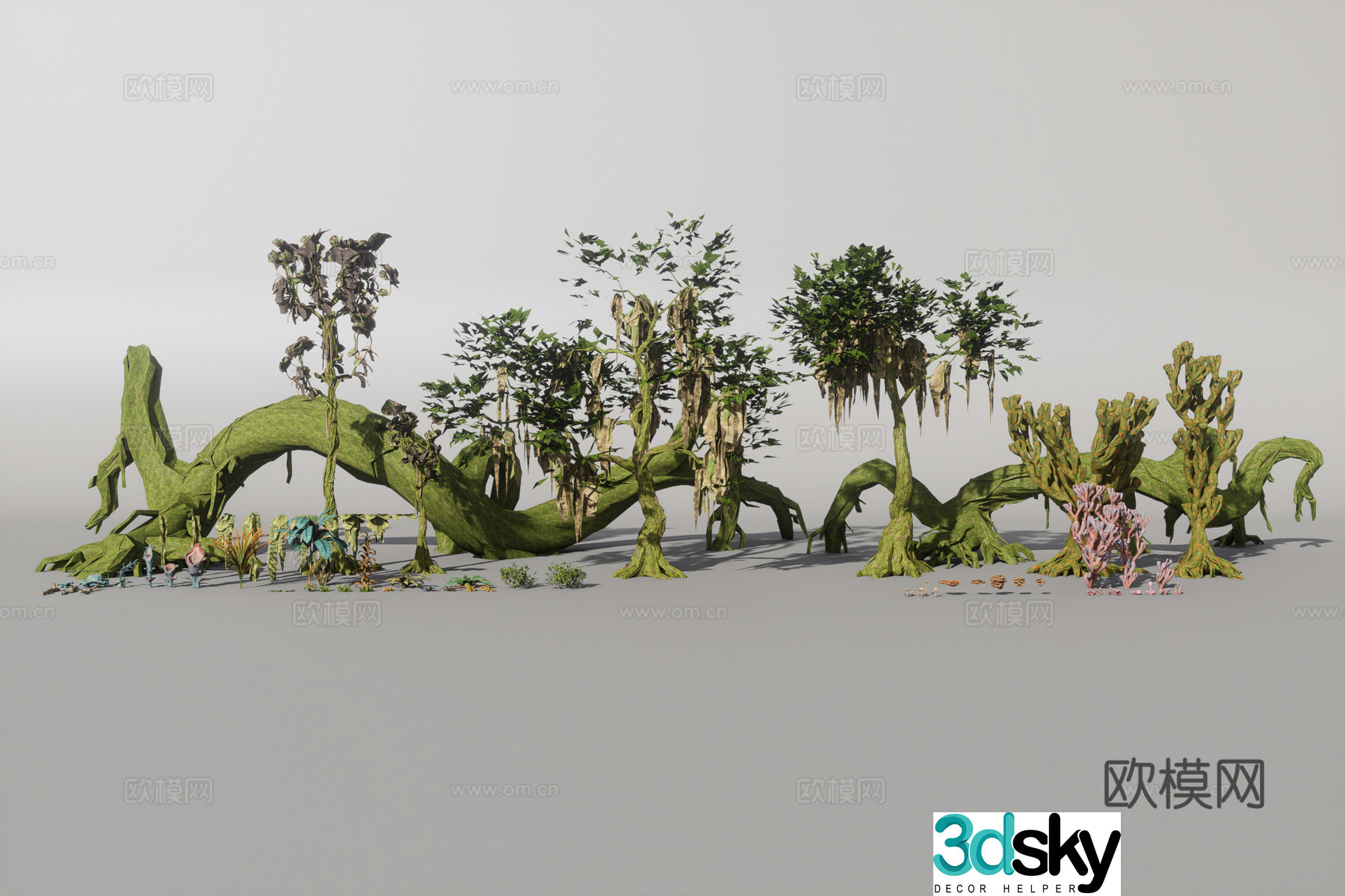 3d model of trees flowers and plants