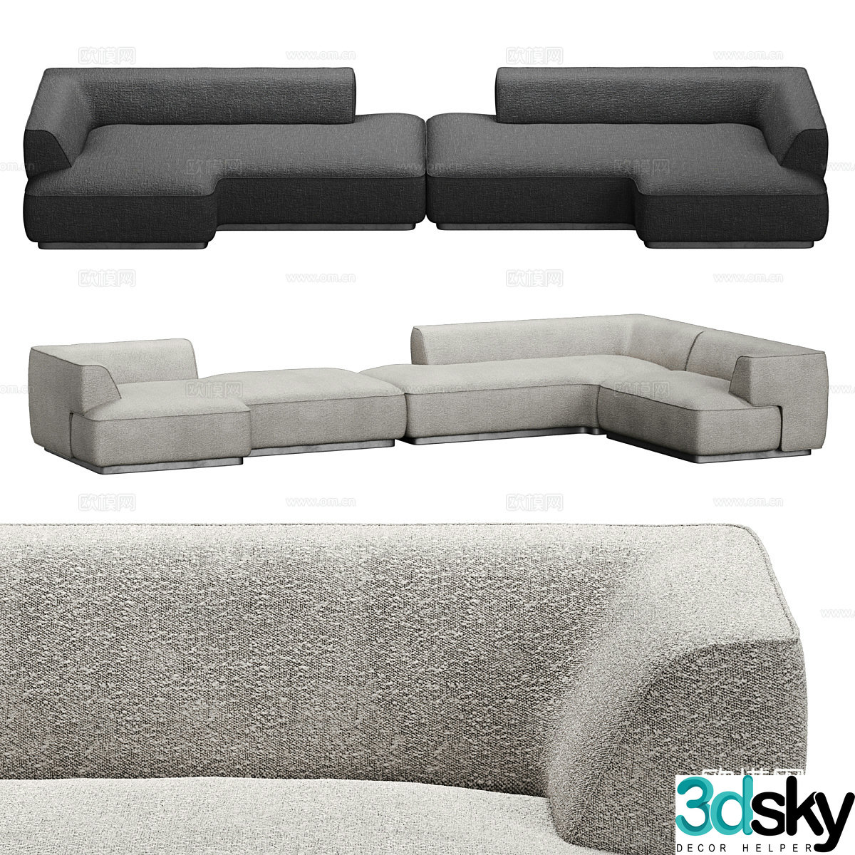 Modern Italian light luxury Henge – GENTLE sofa 3D model