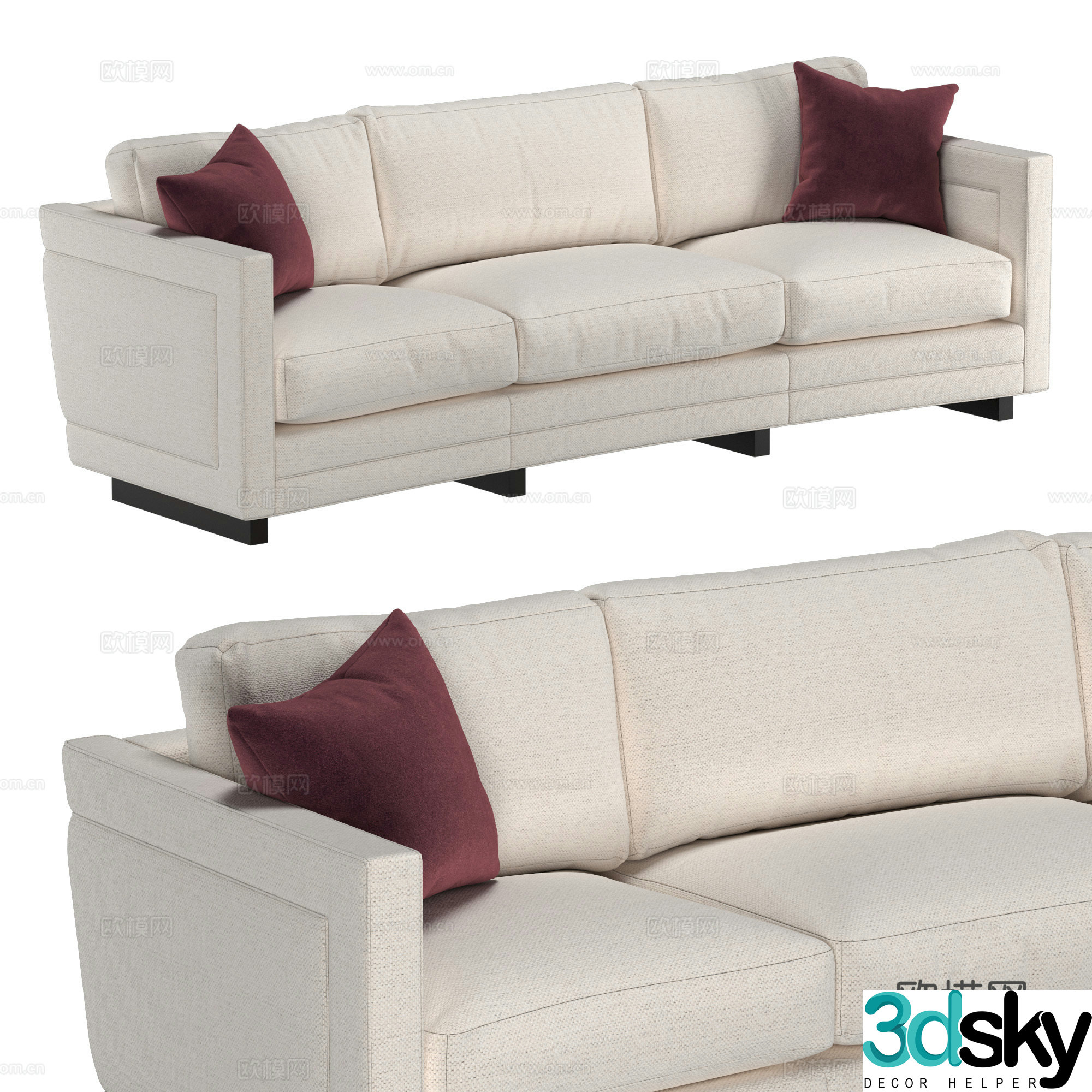 Modern Italian KC multiplayer sofa 3d model