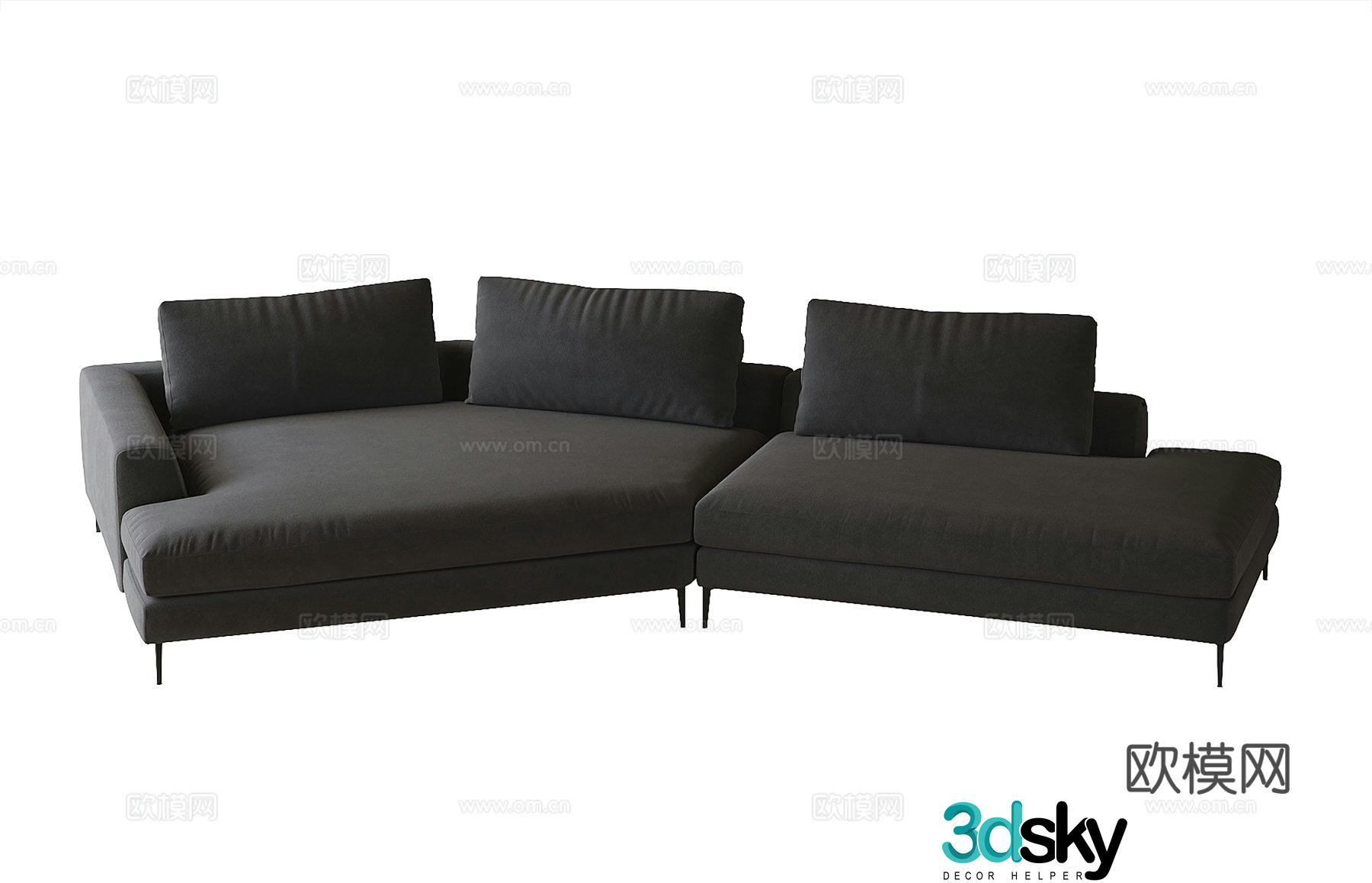 Modern multiplayer sofa 3d model