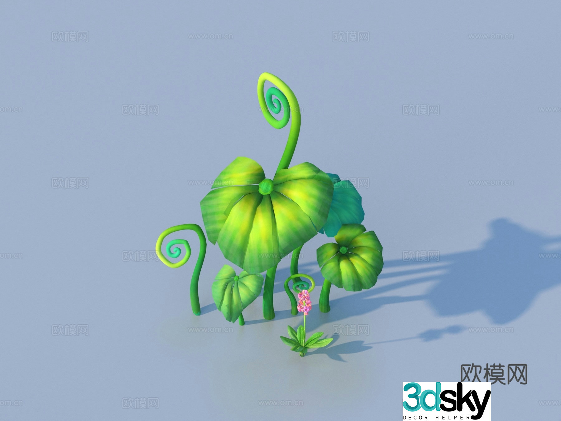 Cartoon Plants Shrub Flowers and Plants 3d Model
