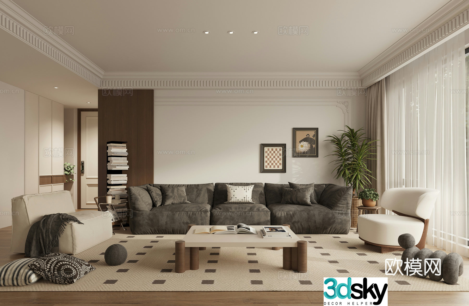 French medieval living room 3d model