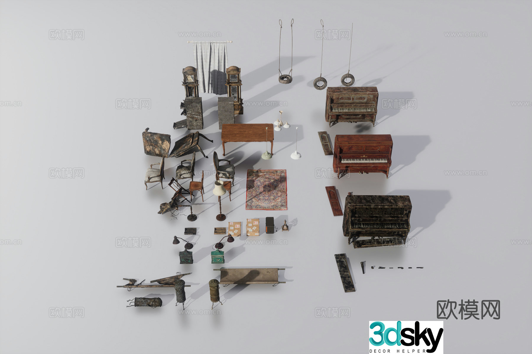 Damaged furniture 3d model