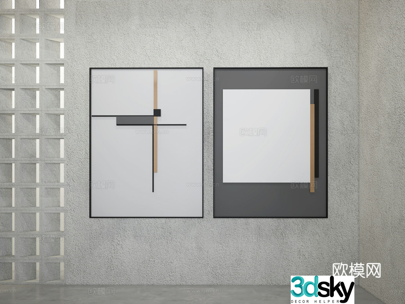 3D model of hanging painting