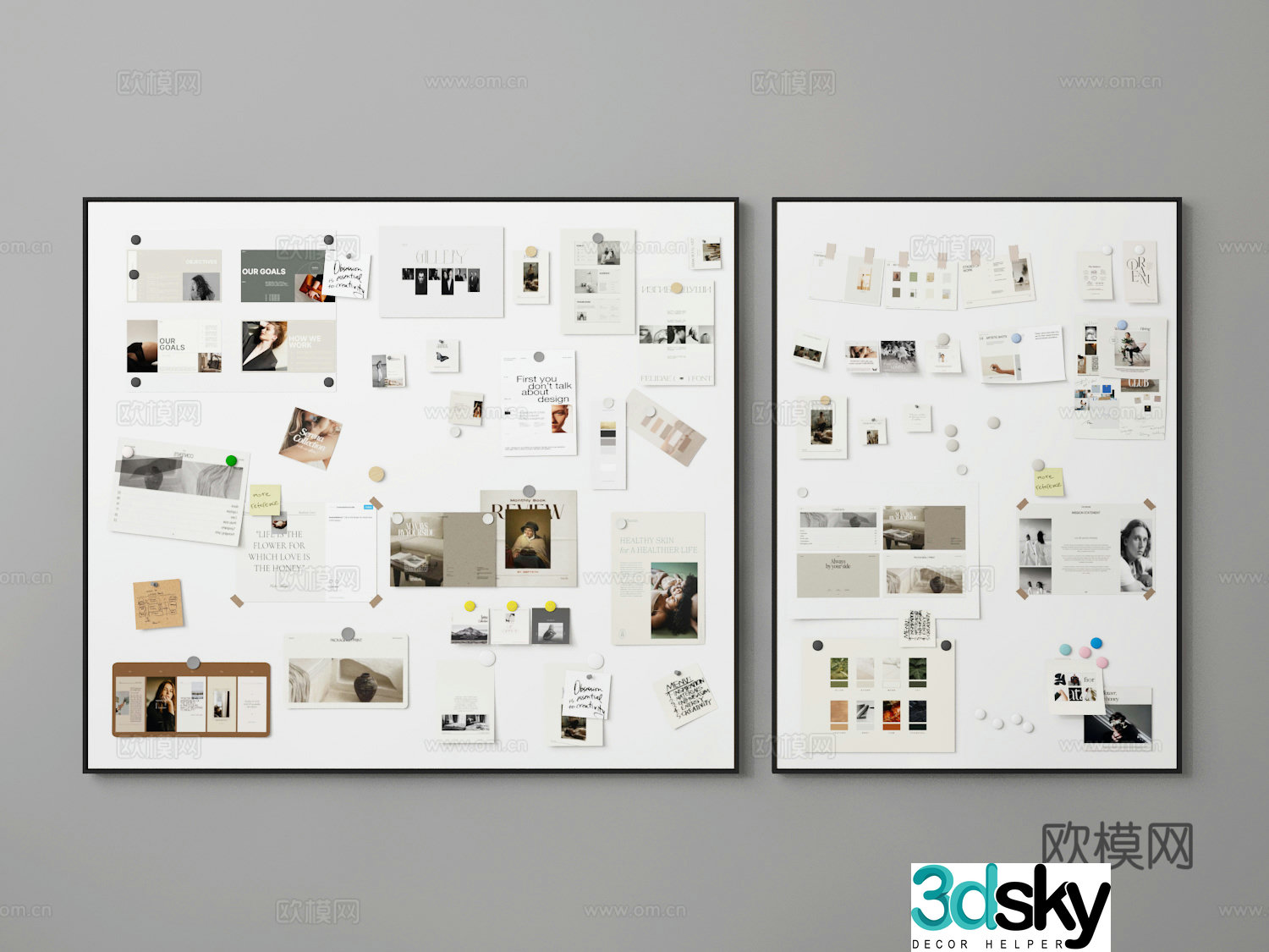 Sticky note board 3D model