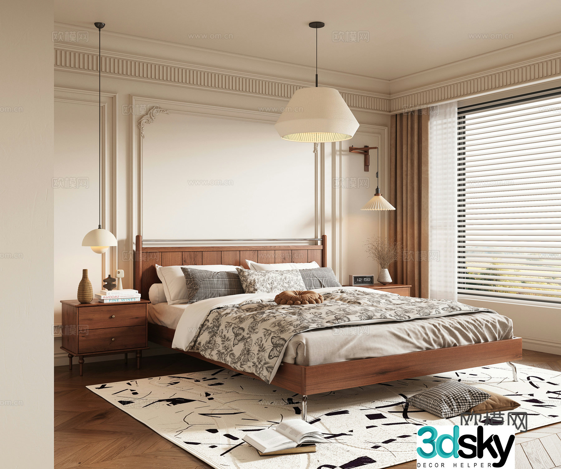 French medieval style bedroom 3d model